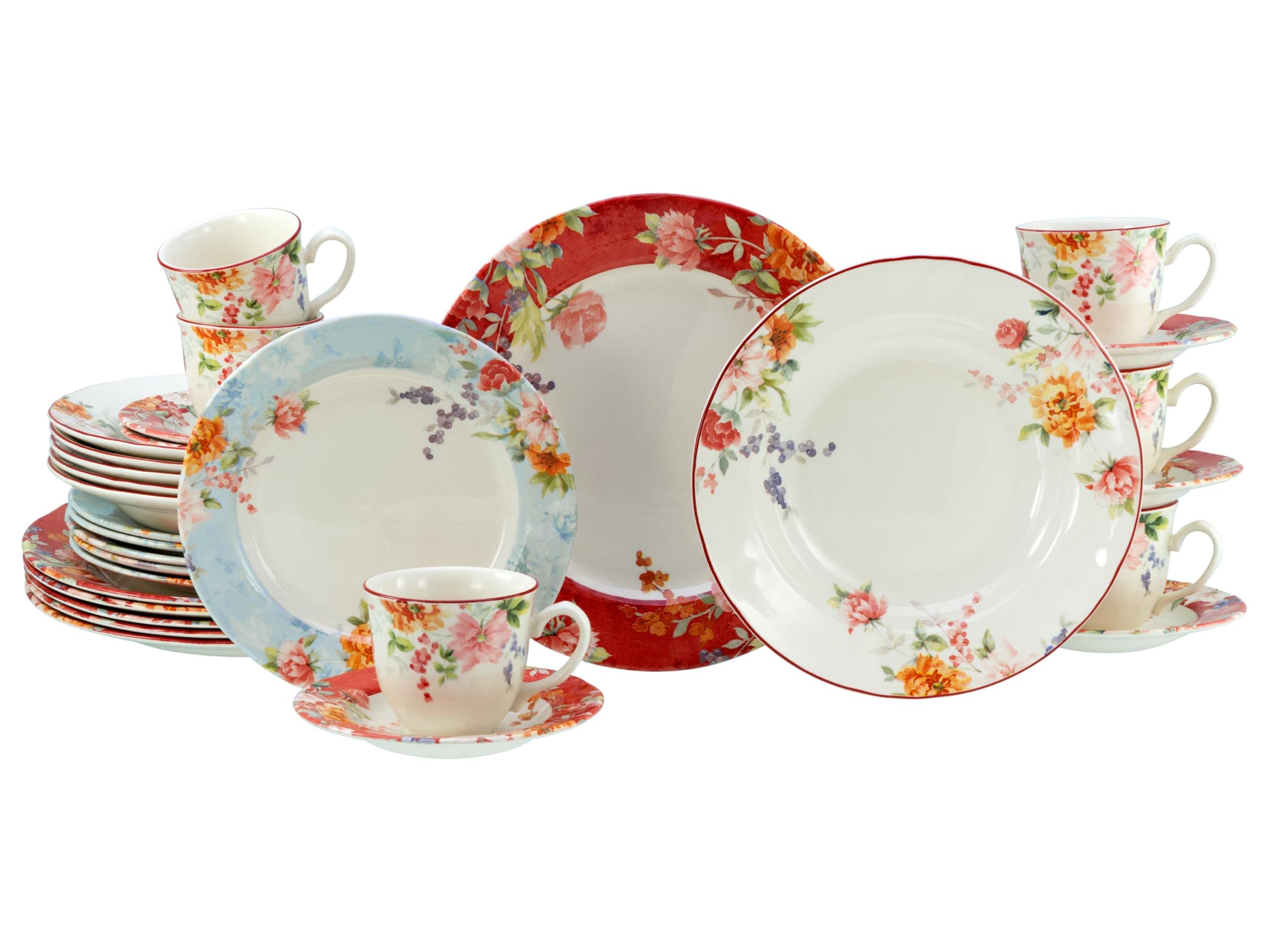 CreaTable, 22498, Serie Crimson, Geschirrset, Kombiservice 16 teilig 