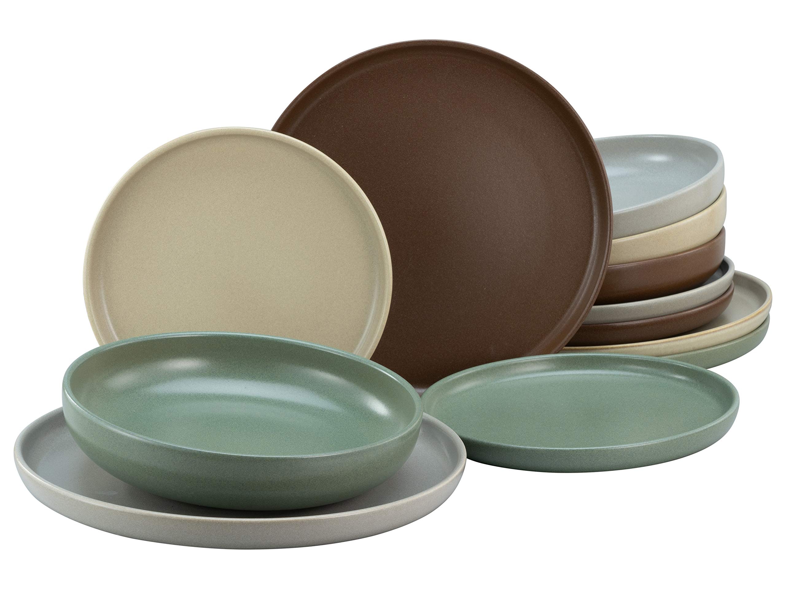 CreaTable, 23189, Serie uno NATURAL, Geschirrset, Teller Set 12 teilig 