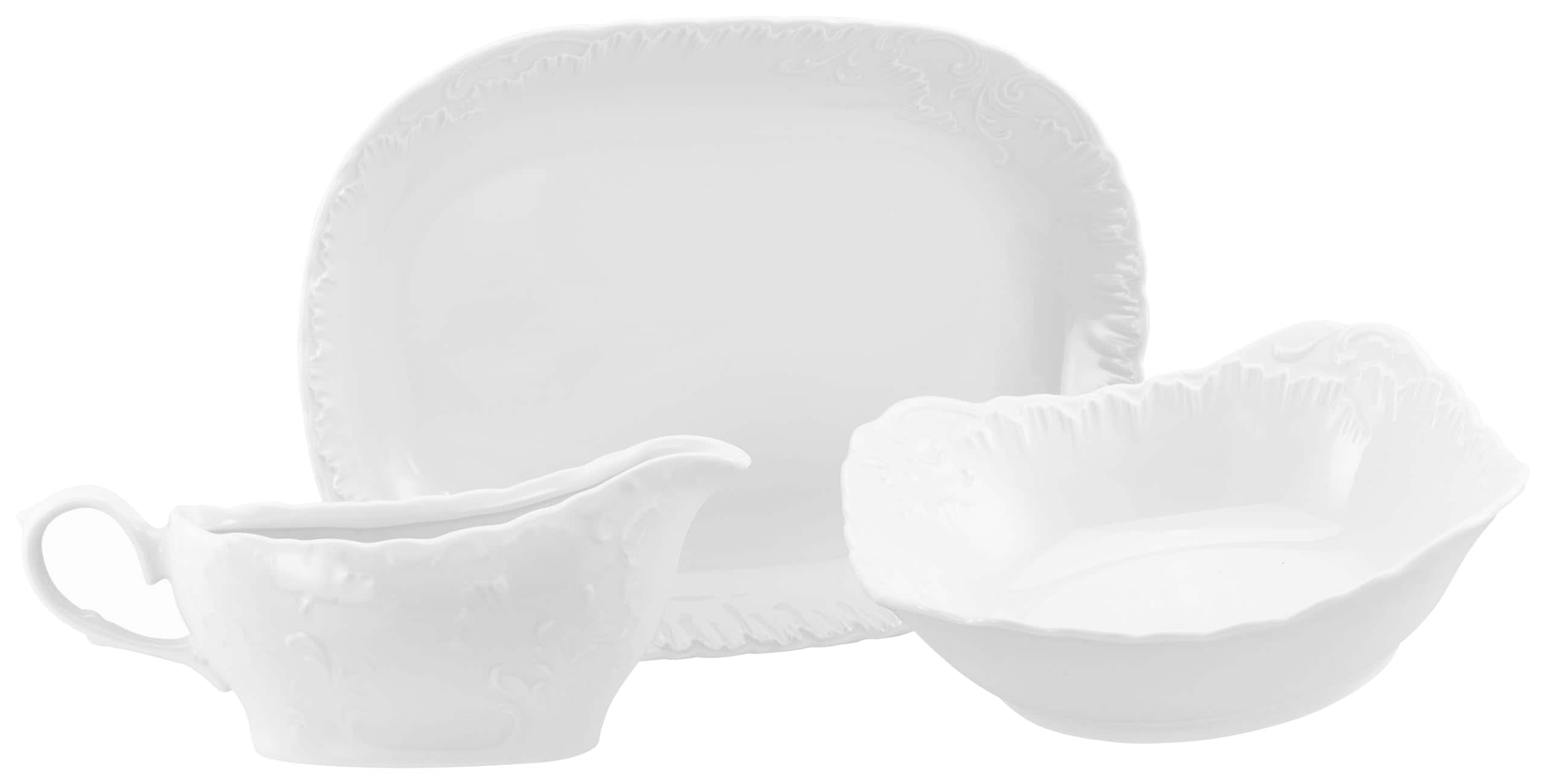 CreaTable - 12621 Rokoko Weiss, Servierset 3-tlg 
