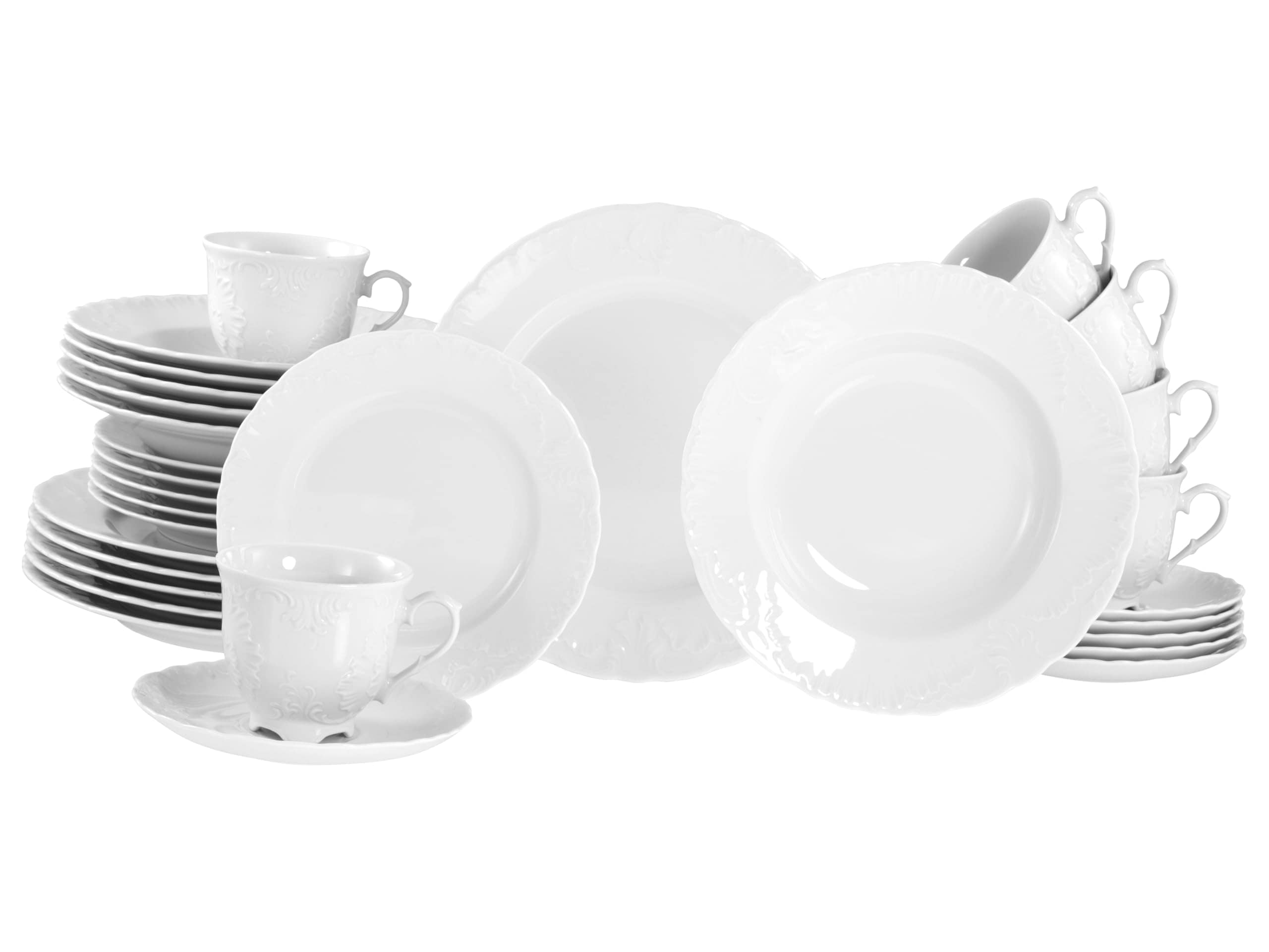 CreaTable - 12644 Rokoko Weiss, Kombiservice 30-tlg 