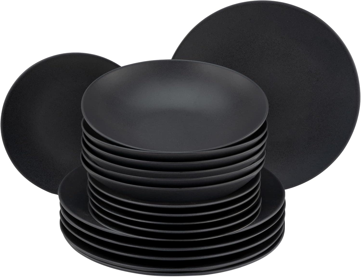 CreaTable 23195 Serie Soft Touch Black 18-tlg Geschirrset f&uuml;r 6 Personen 