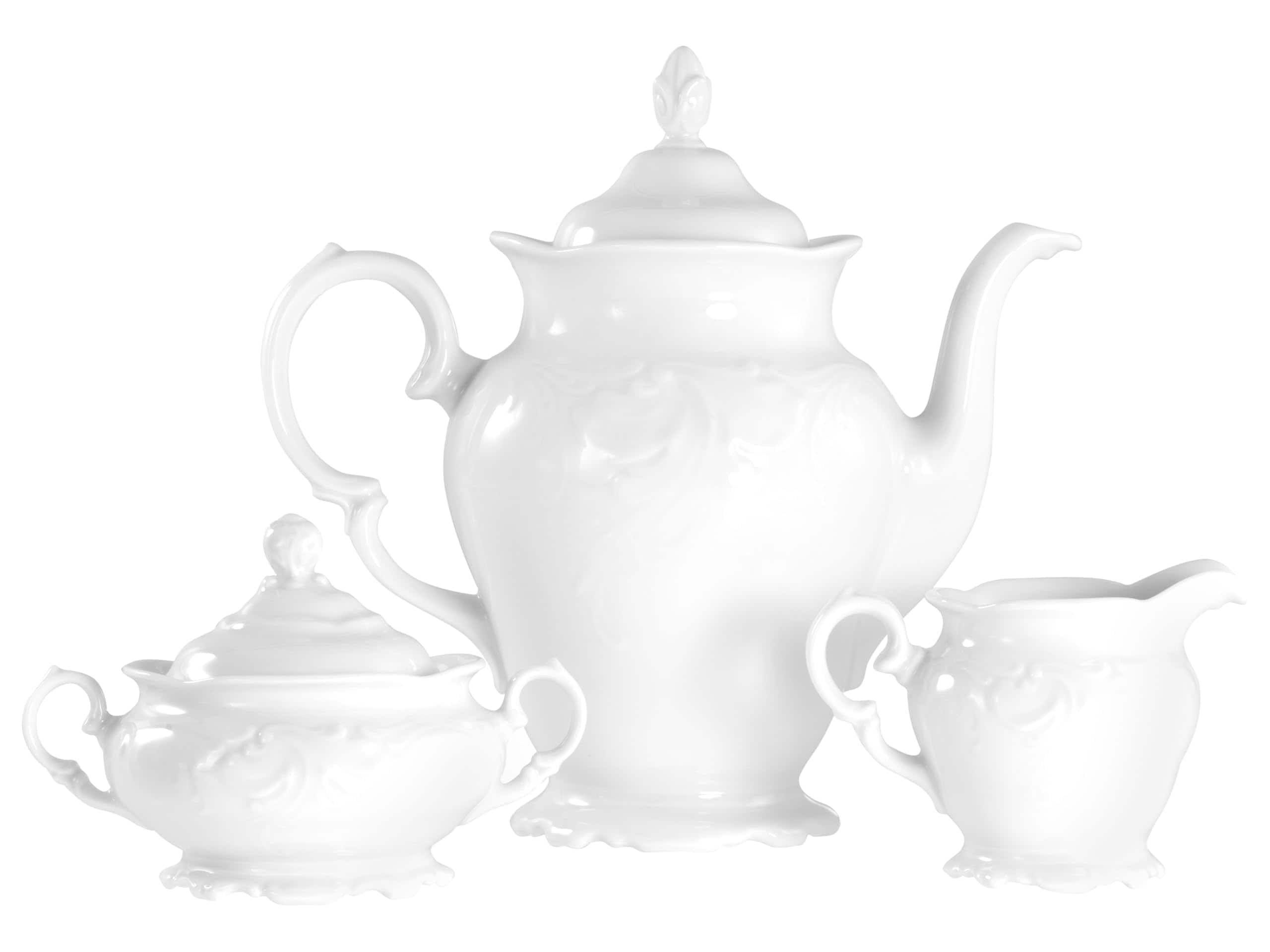 CreaTable - 24625 Frederike Weiss, Kaffeegarnitur 3-tlg 