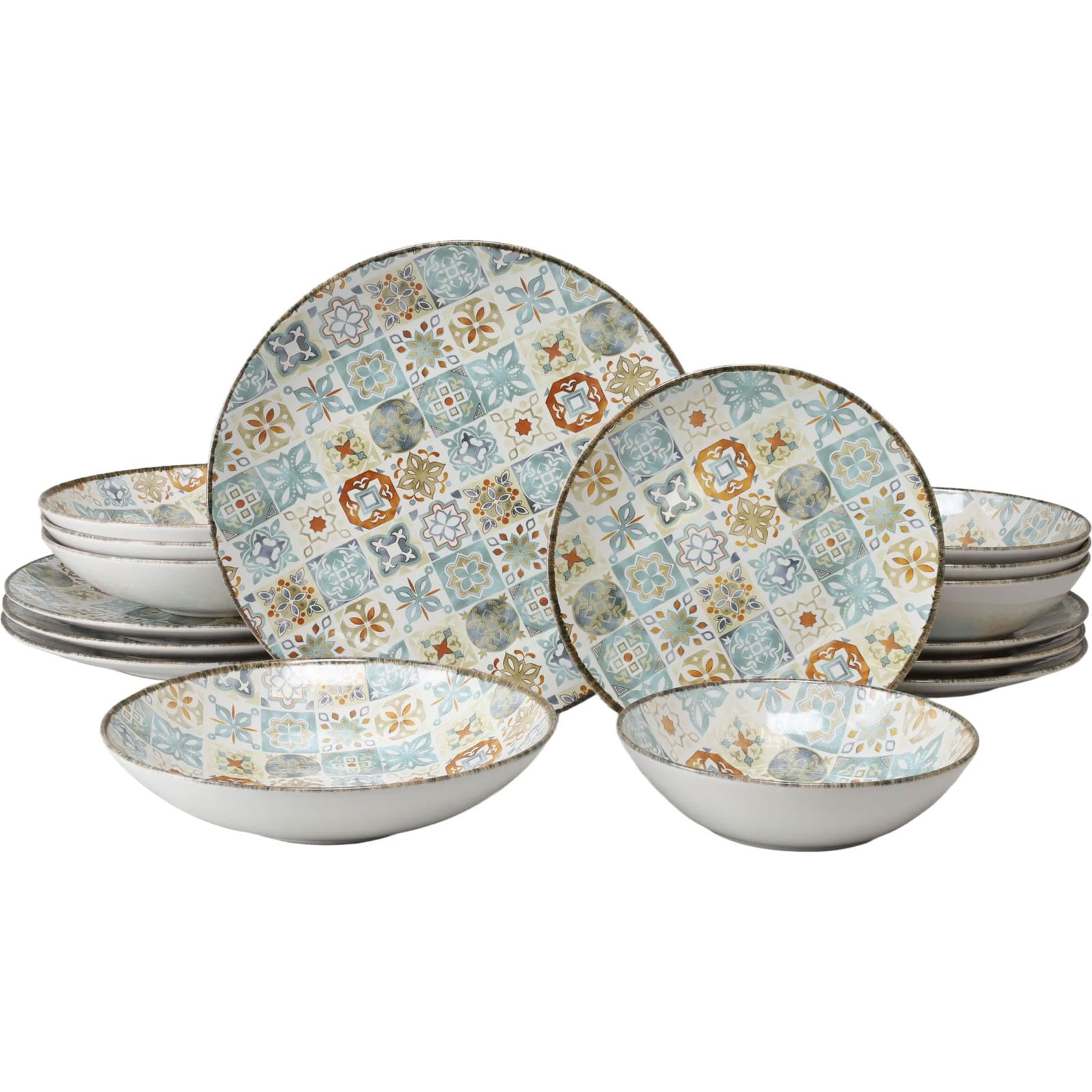 CreaTable - 24724 Mosaik Bunt, Tellerset 16-tlg 