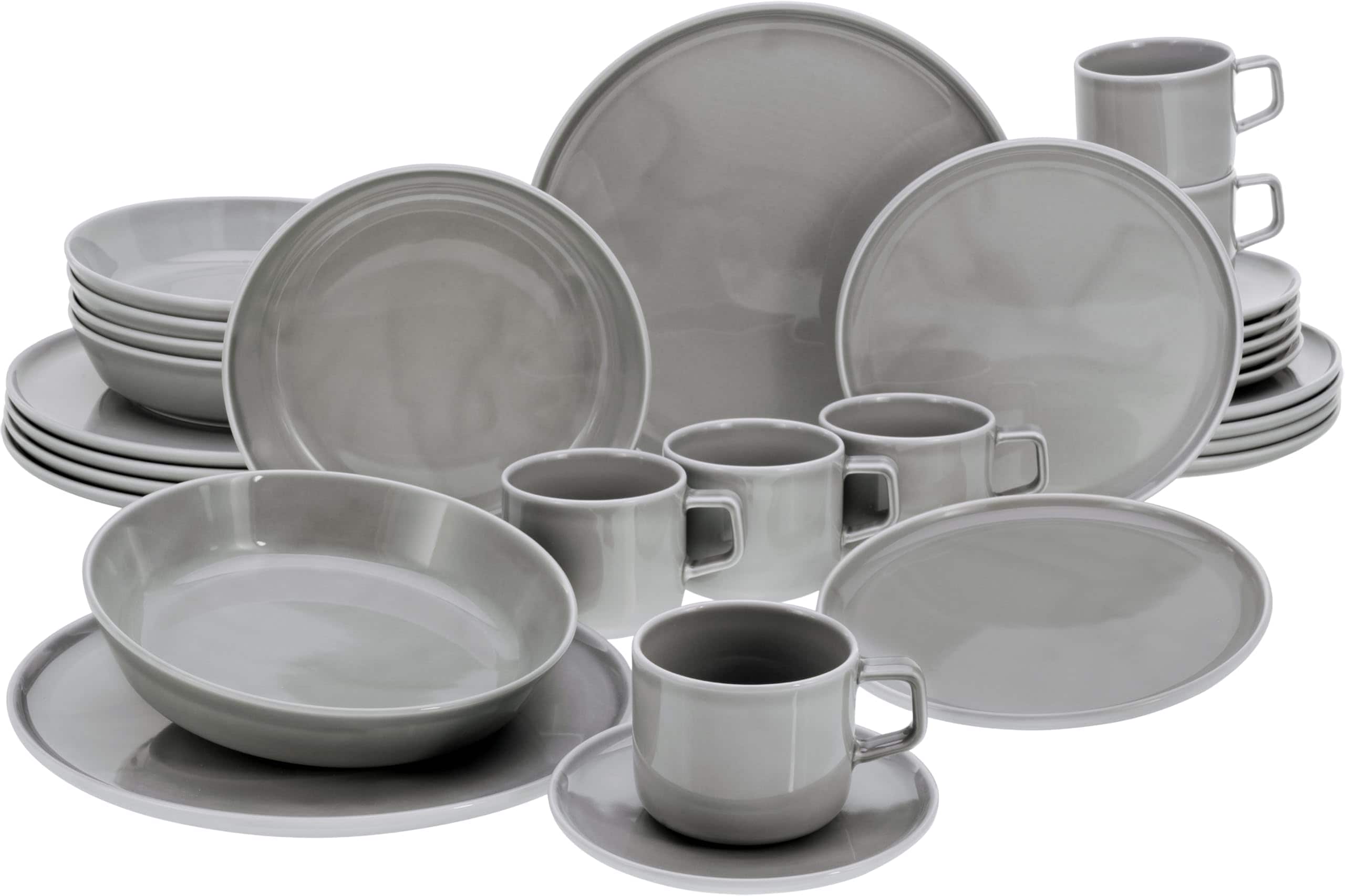 CreaTable - 24758 Chef Collection Grau, Kombiservice 30-tlg 