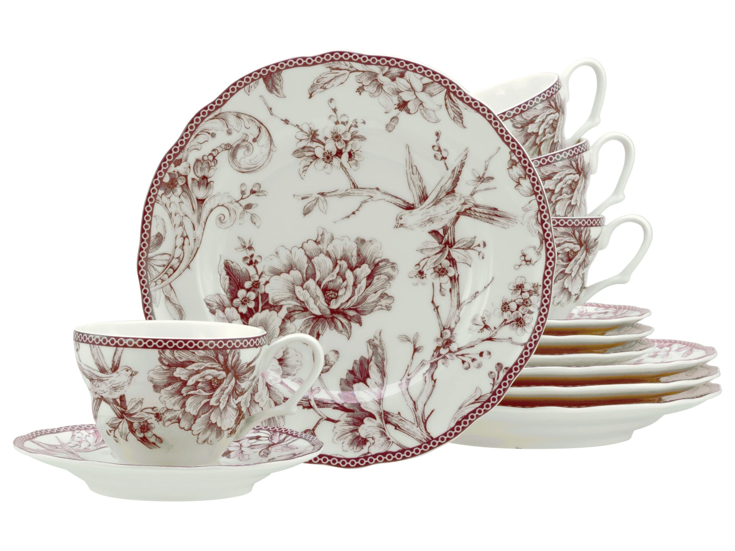 CreaTable - 24765 Adelaide Rot, Kaffeeservice 12-tlg 