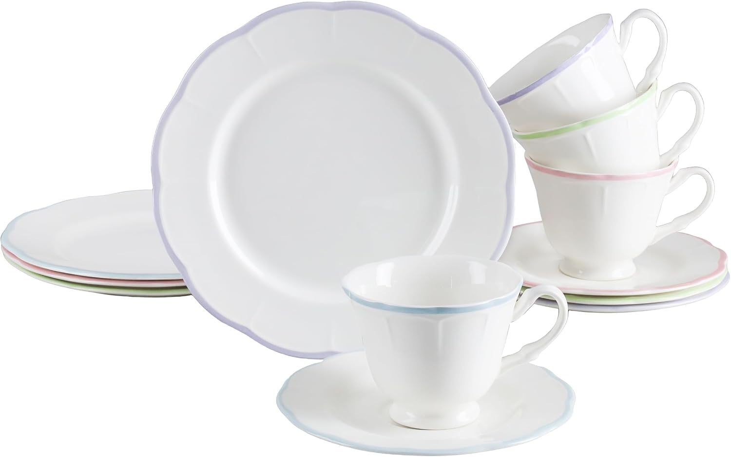 CreaTable - 24843, Florine Bunt - Kaffeeservice 12-tlg 