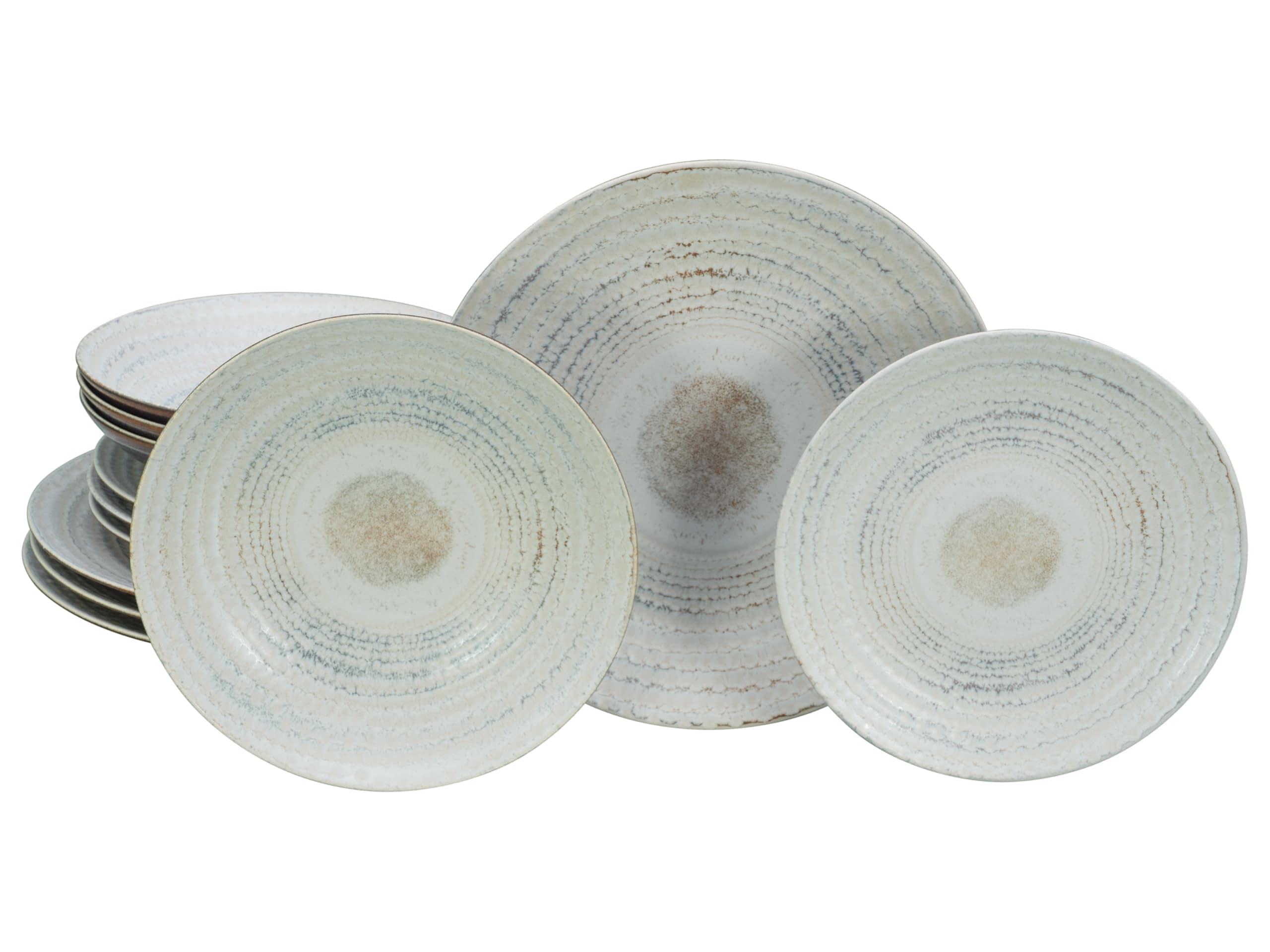 CreaTable - 24858 Neapel Offwhite, Tellerset 12-tlg 