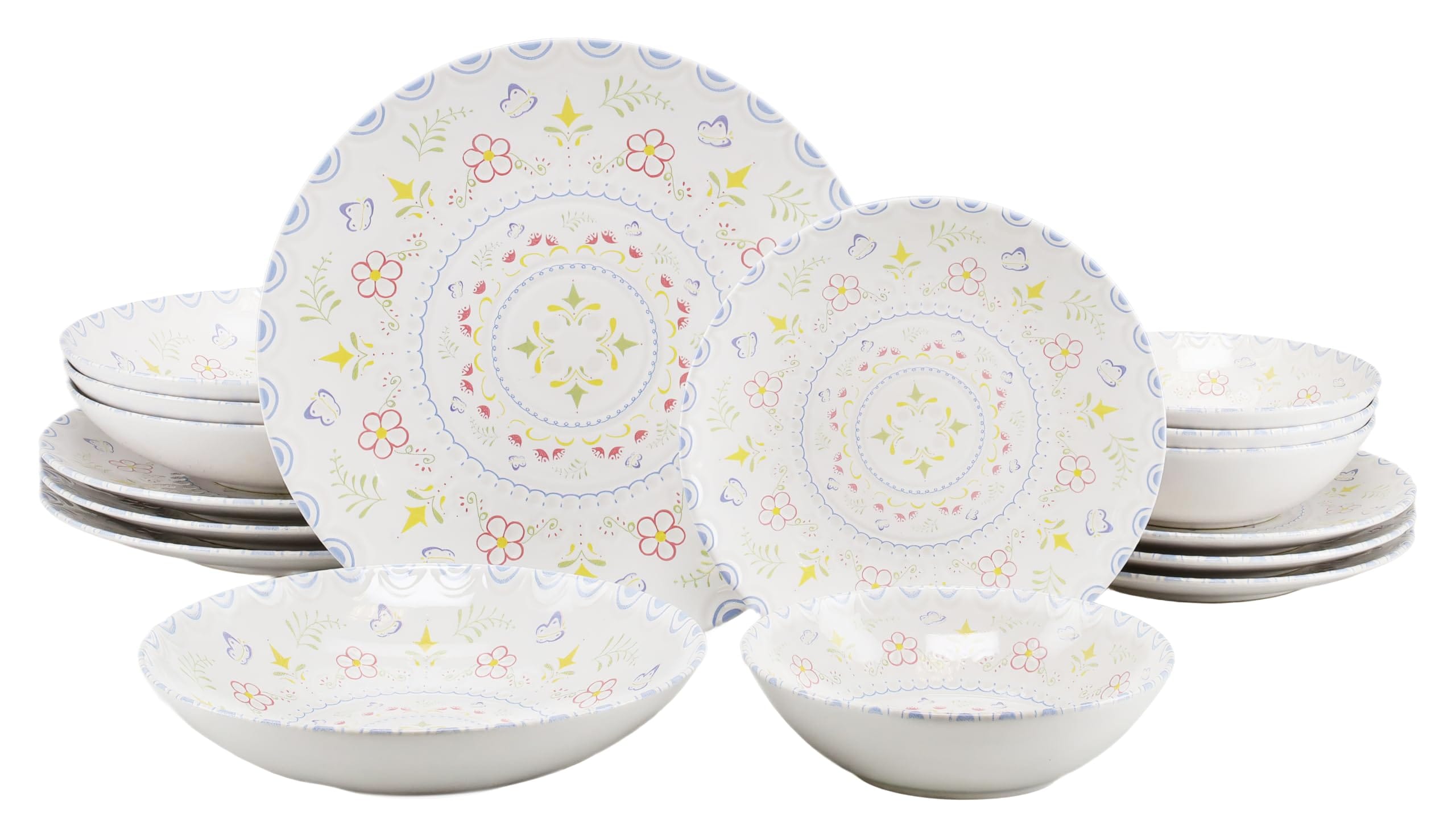 CreaTable - 24867 Primavera Pastell, Tellerset 16-tlg 