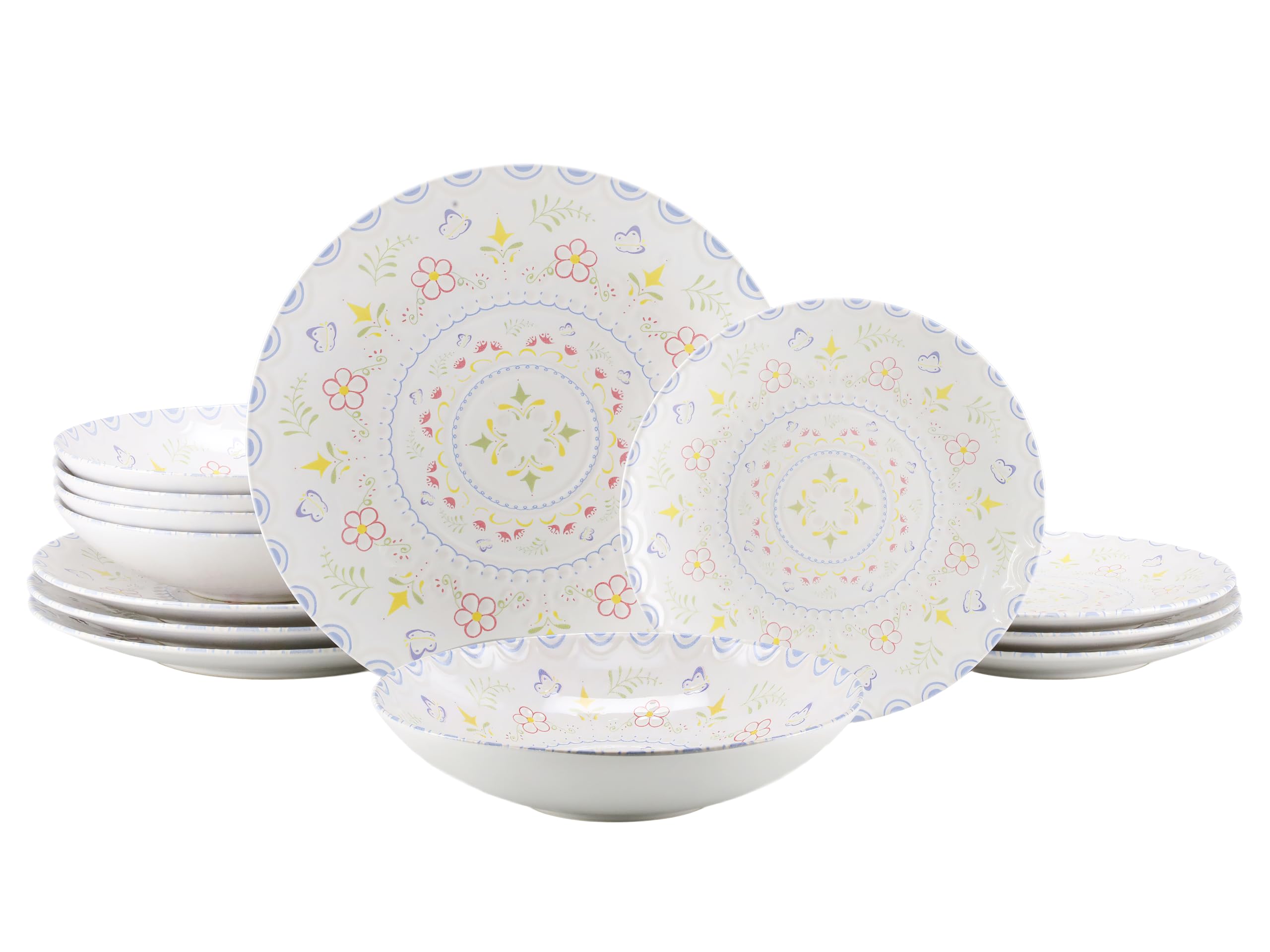 CreaTable - 24868 Primavera Pastell, Tellerset 12-tlg 