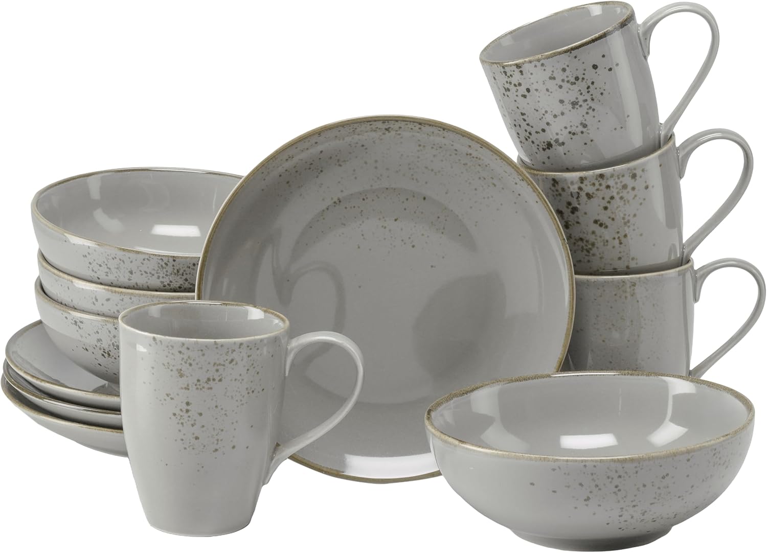 CreaTable - 24970, Nature Collection Stone - Kaffeeservice 12-tlg 