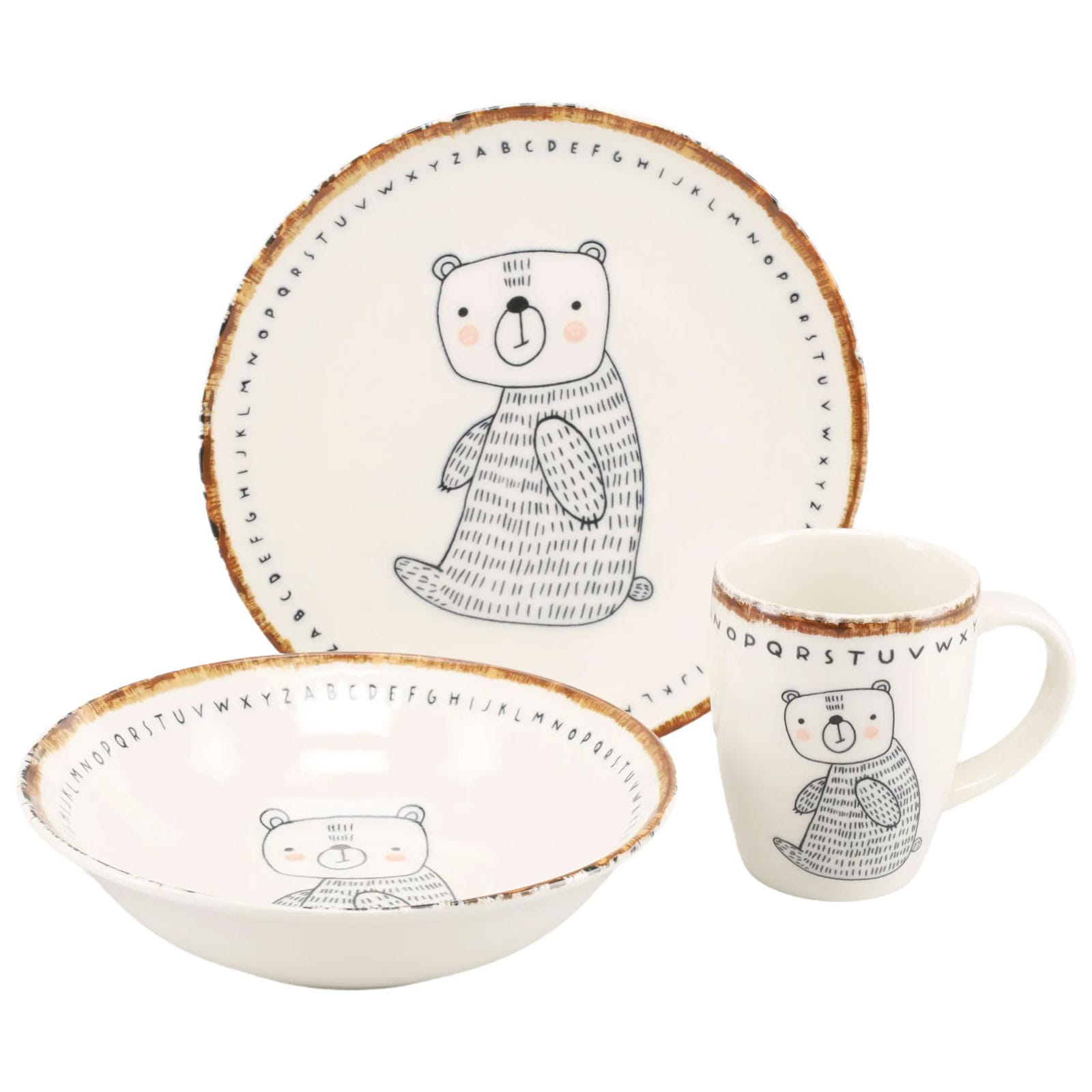 CreaTable - 25046, Freunde des Waldes B&auml;r - Kinder Set 3-tlg 