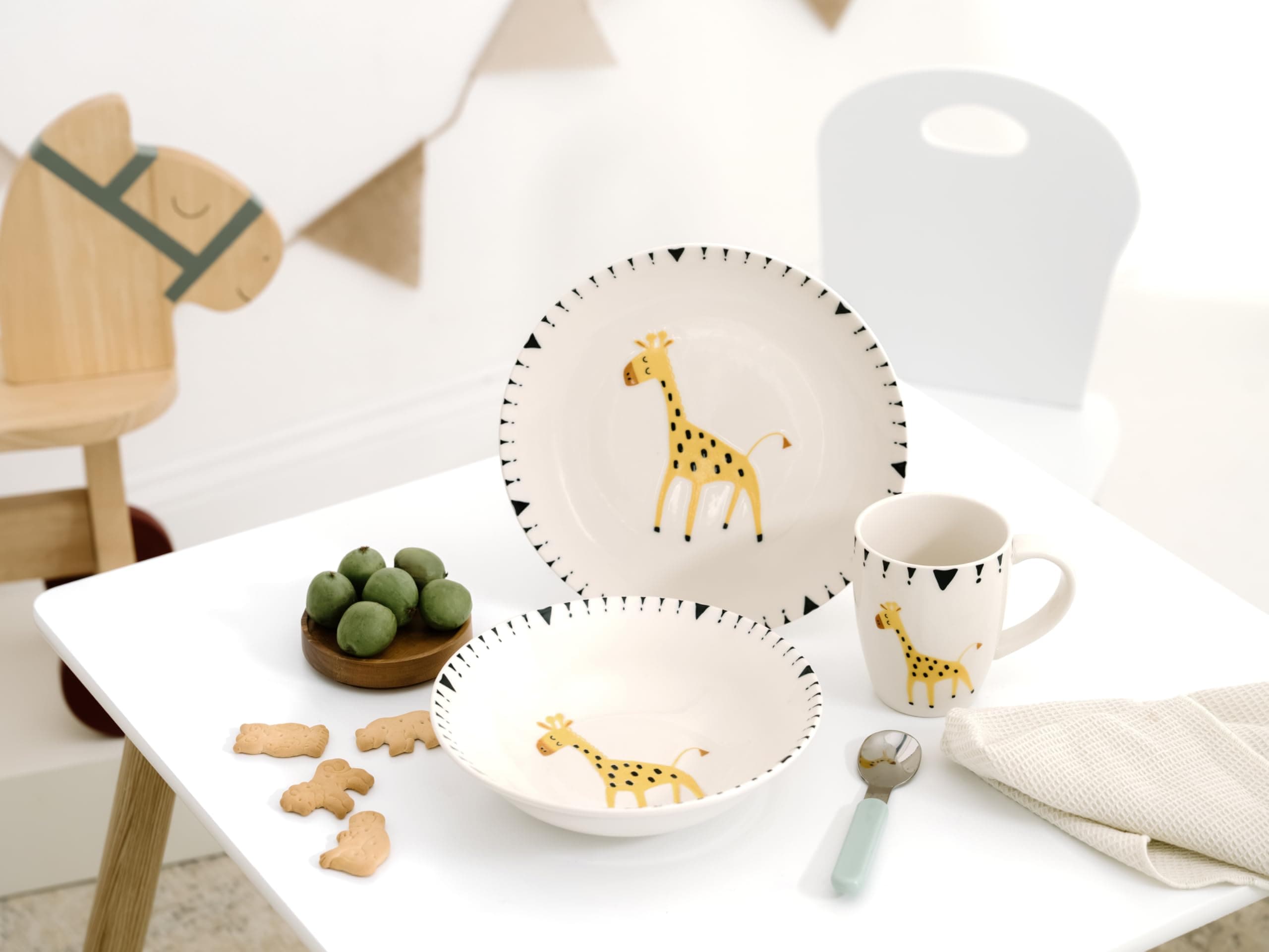 CreaTable - 25051, Safari Giraffe - Kinder Set 3-tlg 