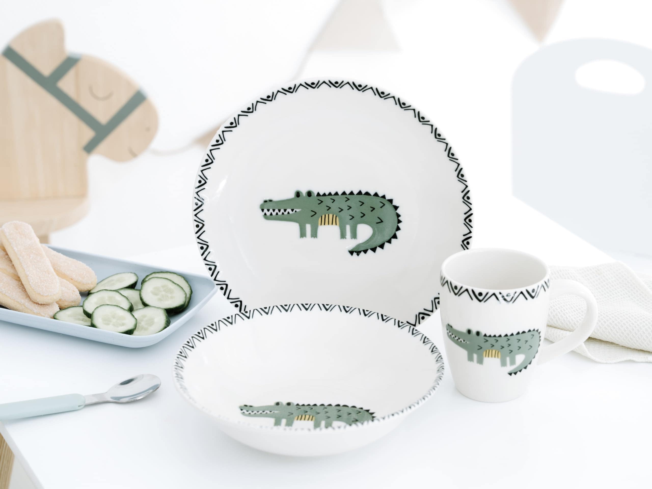 CreaTable - 25052, Safari Krokodil - Kinder Set 3-tlg 