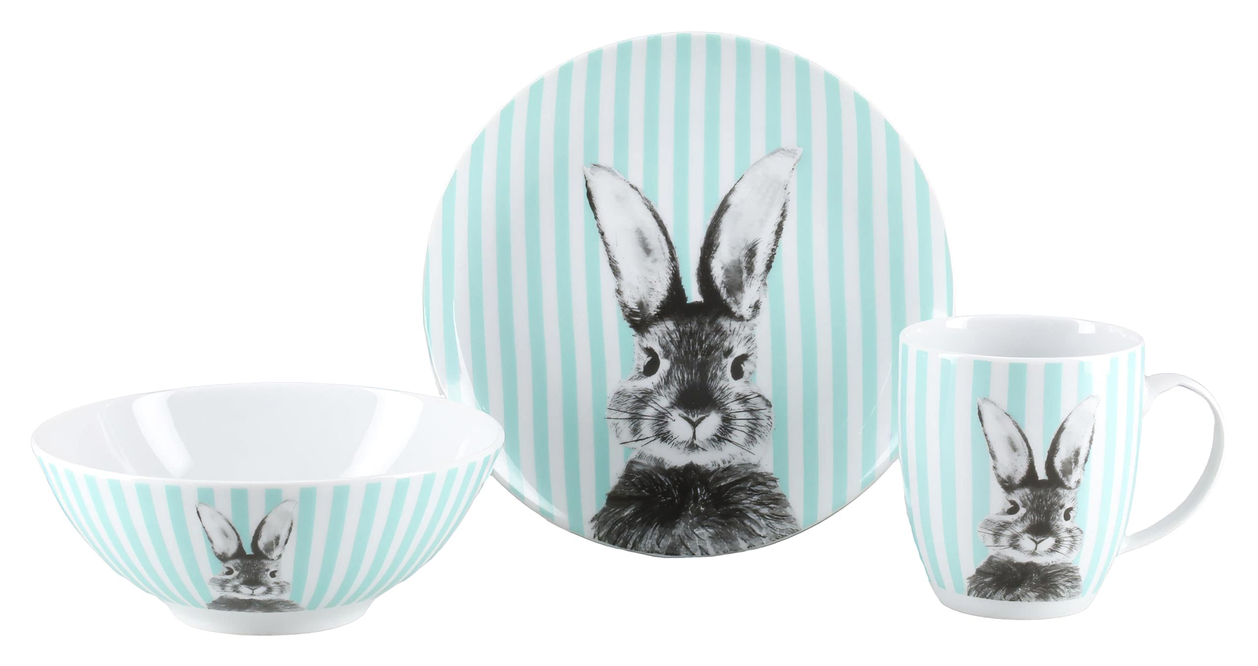 CreaTable - 25216, Happy Bunny Gr&uuml;n - Set 3-tlg 