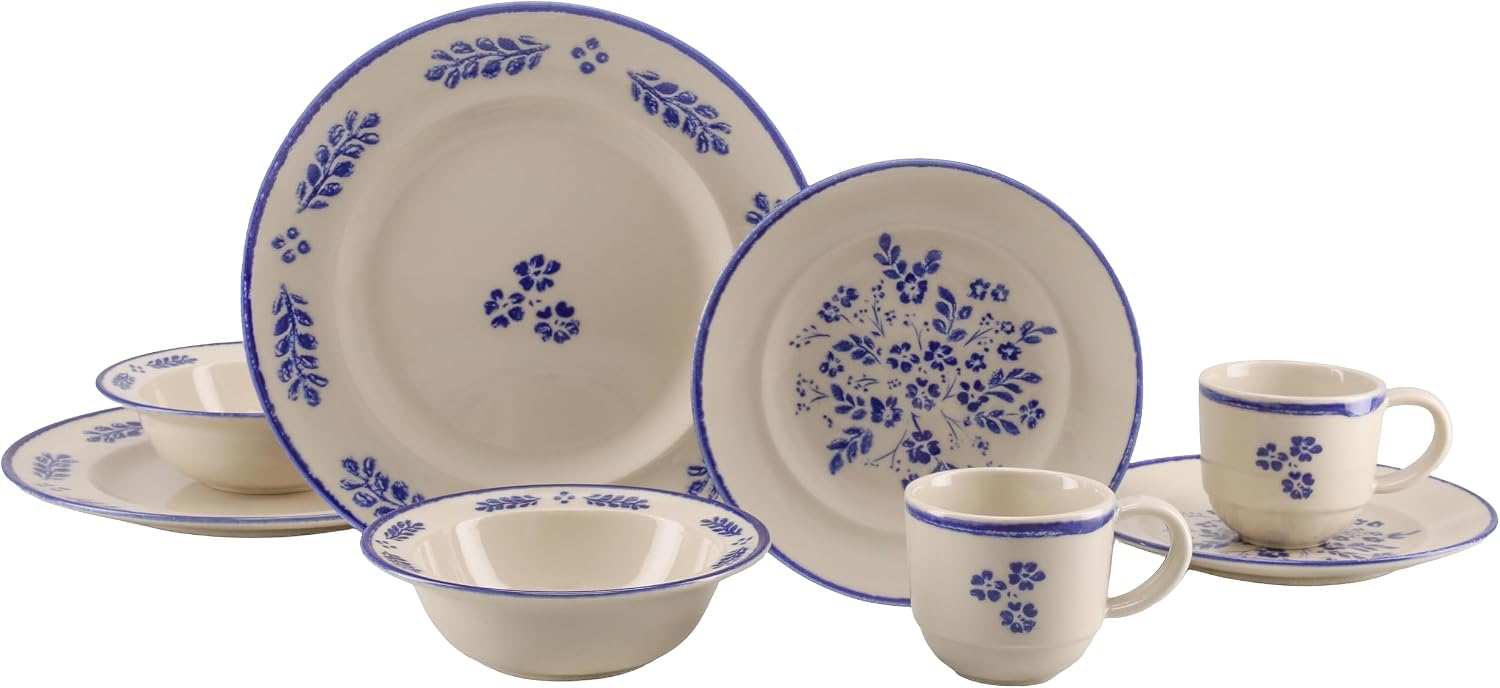 CreaTable - 25392, Rondo Cottage Blue - Kombiservice 8-tlg 