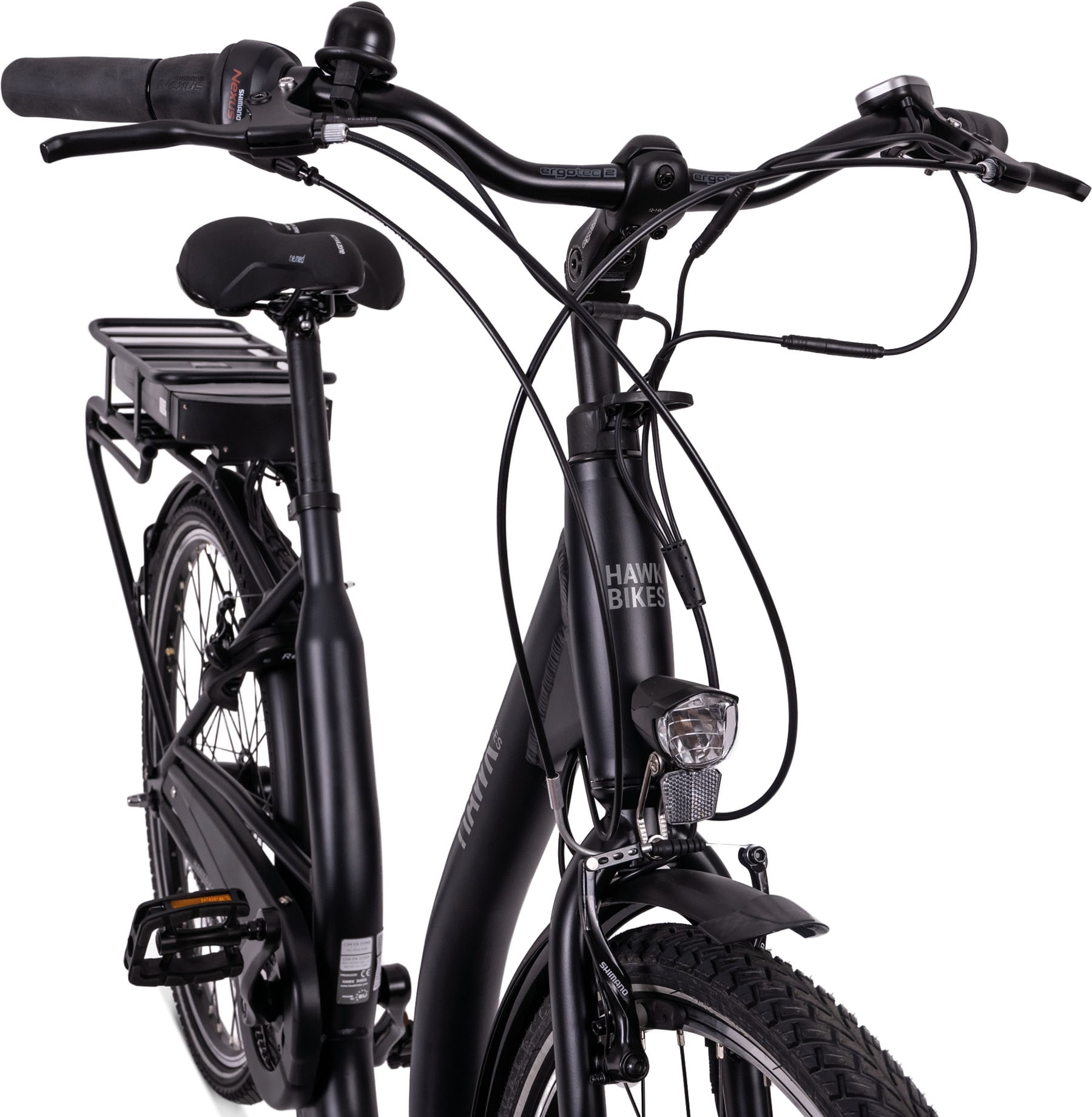 Hawk E-City Comfort E-Bike Damen 26 Zoll 44 cm Wave - Schwarz 