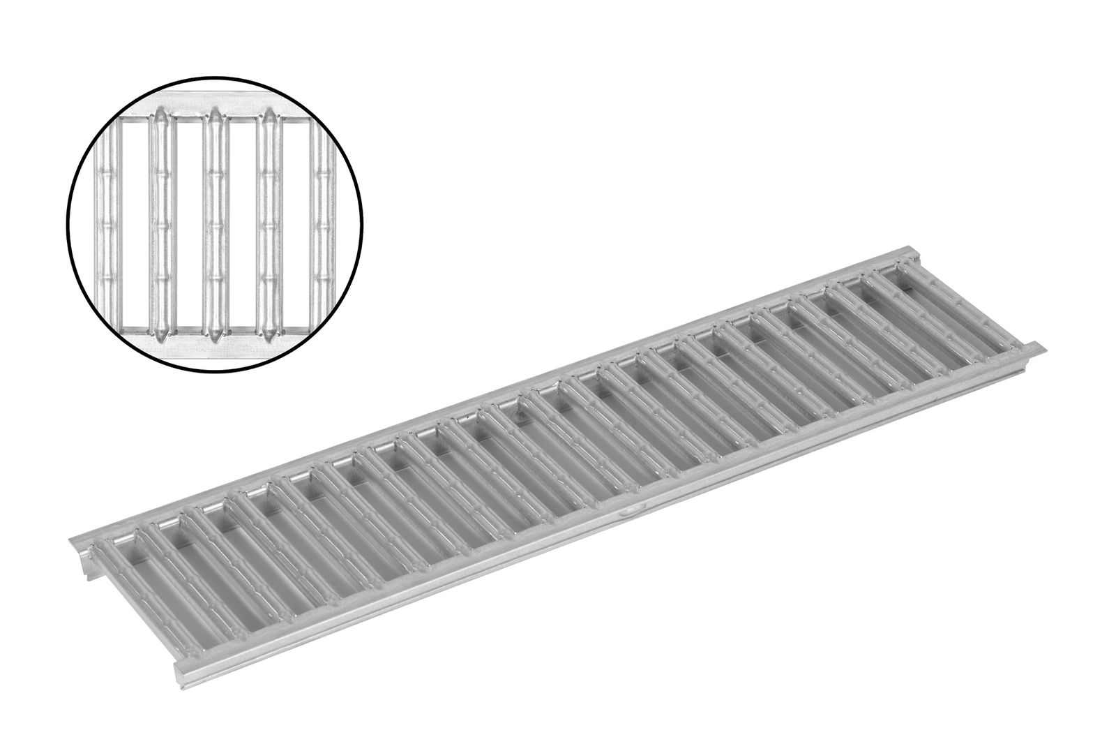 ACO Self&reg; Stegrost Stahl verzinkt | L&auml;nge: 50 cm - Breite: 11,8 cm 