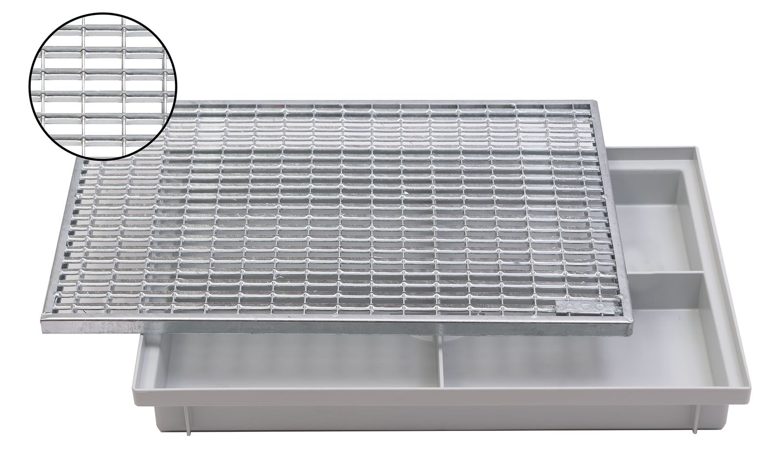 ACO Self&reg; Vario Schuhabstreifer V-Stab Maschenrost 600x400mm inkl. ACO Bodenwanne Vario Light 