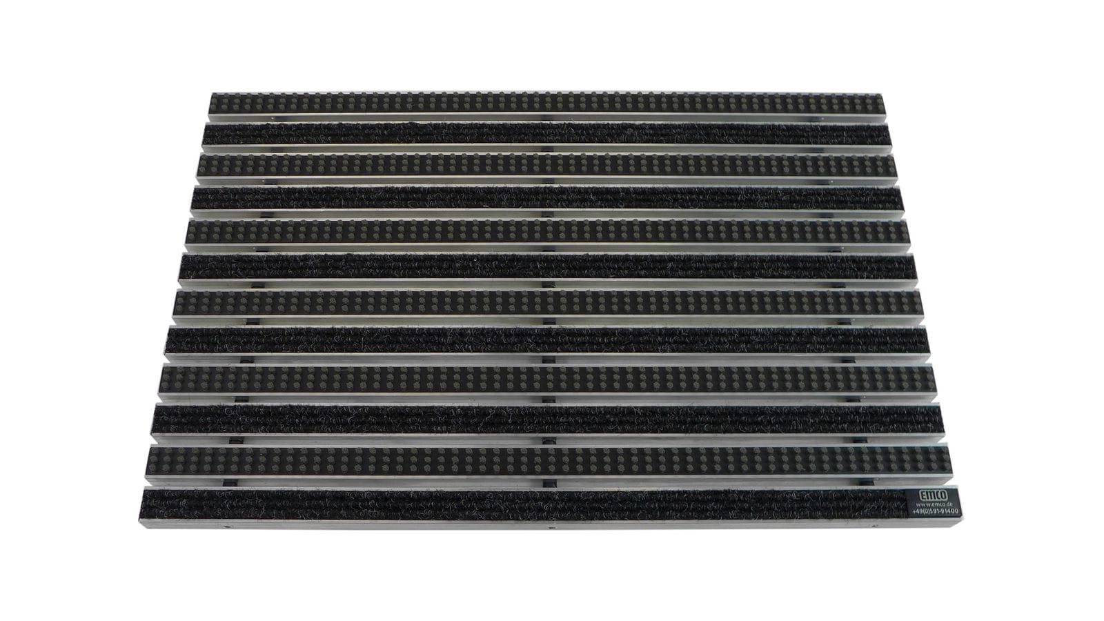 Emco Eingangsmatte DIPLOMAT 22mm | 100x50cm | Rips Anthrazit + B&uuml;rsten Grau 