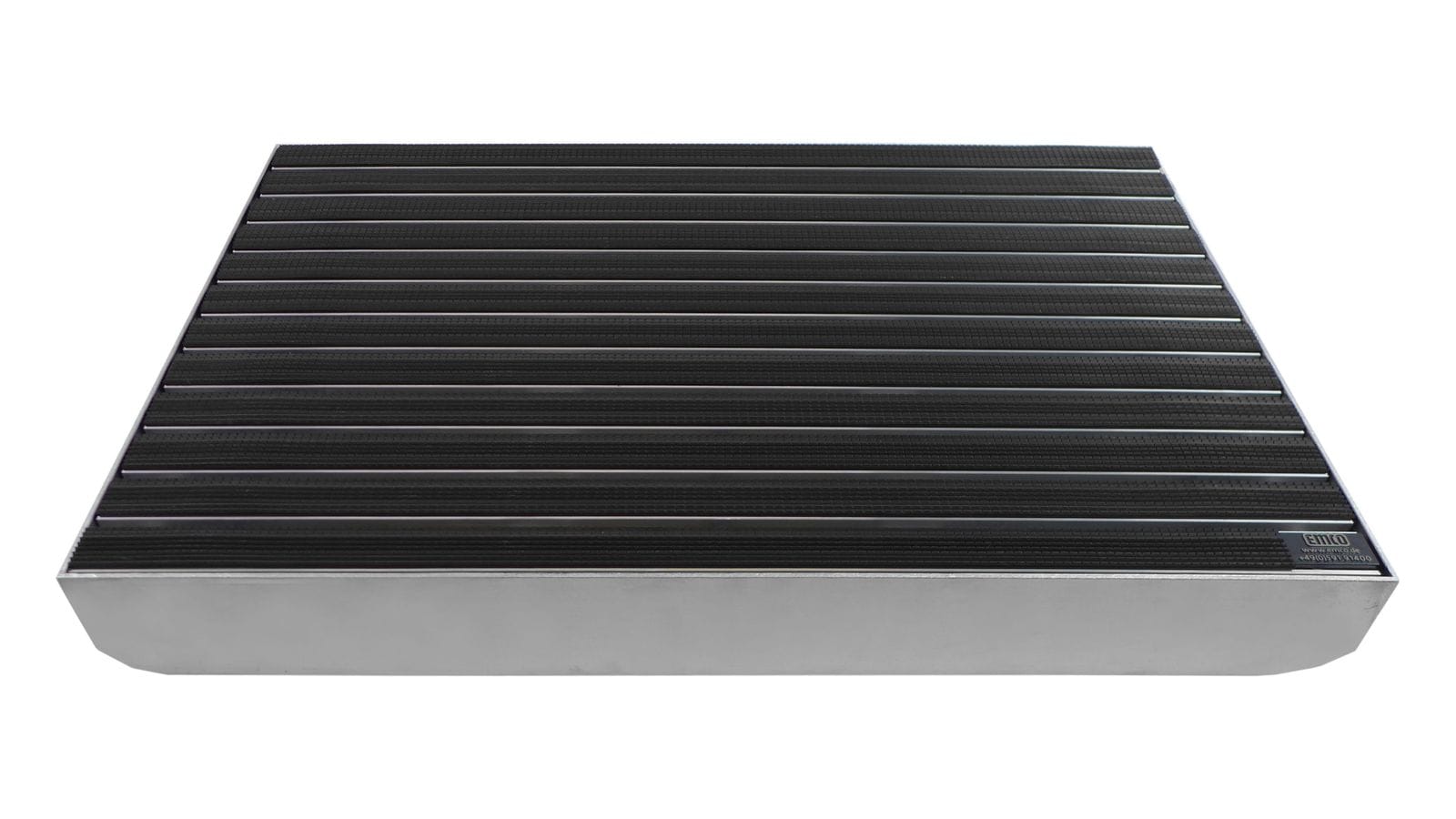 Emco Eingangsmatte DIPLOMAT + Bodenwanne 75mm Aluminium | 100x50cm | Gummi Schwarz 
