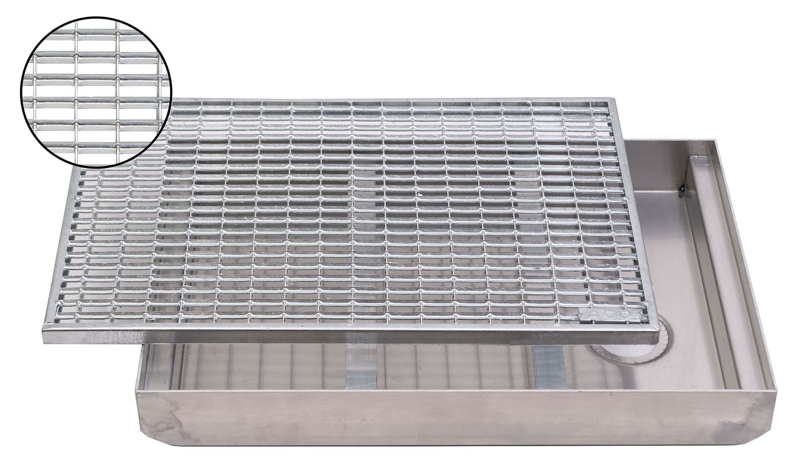 ACO Maschenrost mit V-Stab + Emco ALU Bodenwanne 600x400mm 