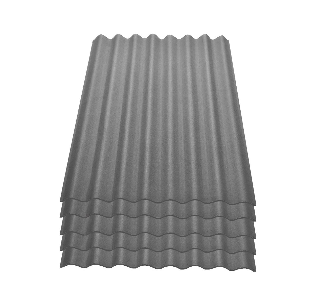 5er Pack Onduline® Easyline® Platte intensiv grau 1000 x 760 x 2,6 mm Profil 95/38
