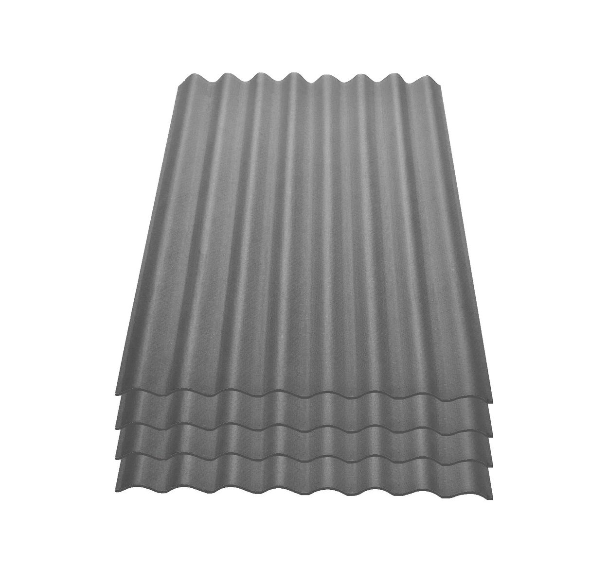 4er Pack Onduline&reg; Easyline&reg; Platte intensiv grau 1000 x 760 x 2,6 mm Profil 95/38 