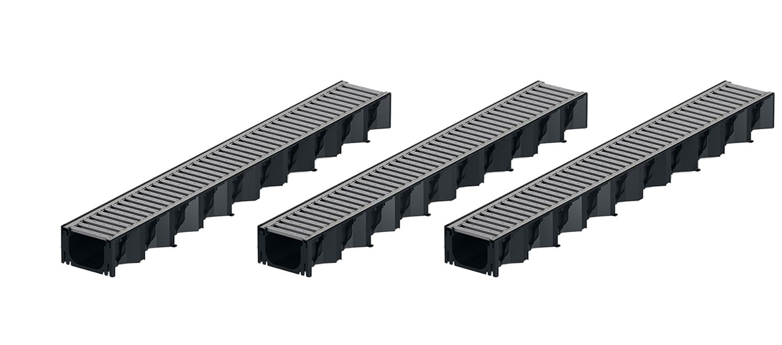 3x1m ACO Self&reg; Hexaline 2.0 Entw&auml;sserungsrinne Stegrost Stahl verzinkt 