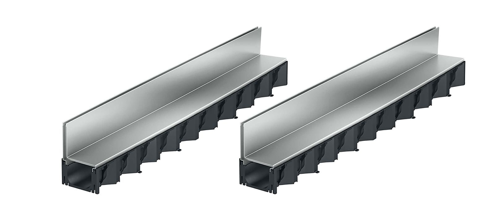 2x1m ACO Self&reg; Hexaline 2.0 Entw&auml;sserungsrinne mit Schlitzaufsatz Stahl verzinkt 
