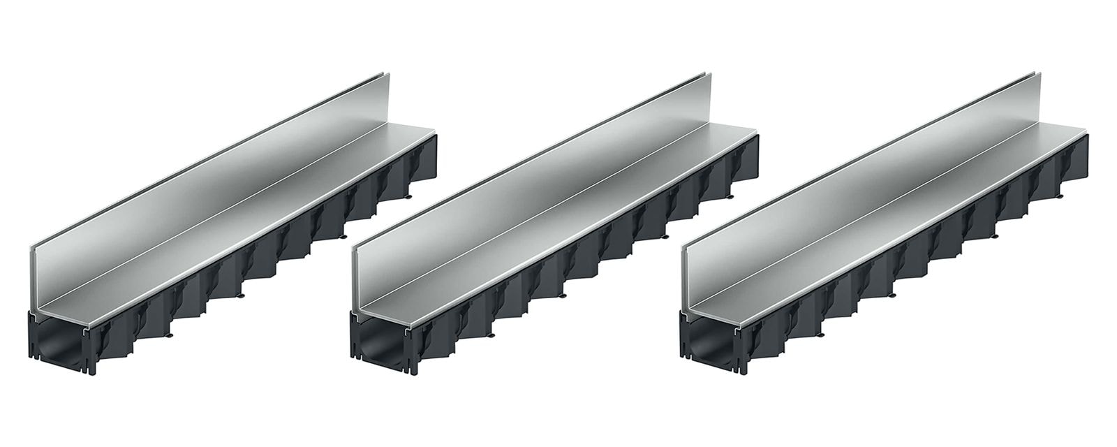 3x1m ACO Self&reg; Hexaline 2.0 Entw&auml;sserungsrinne mit Schlitzaufsatz Stahl verzinkt 