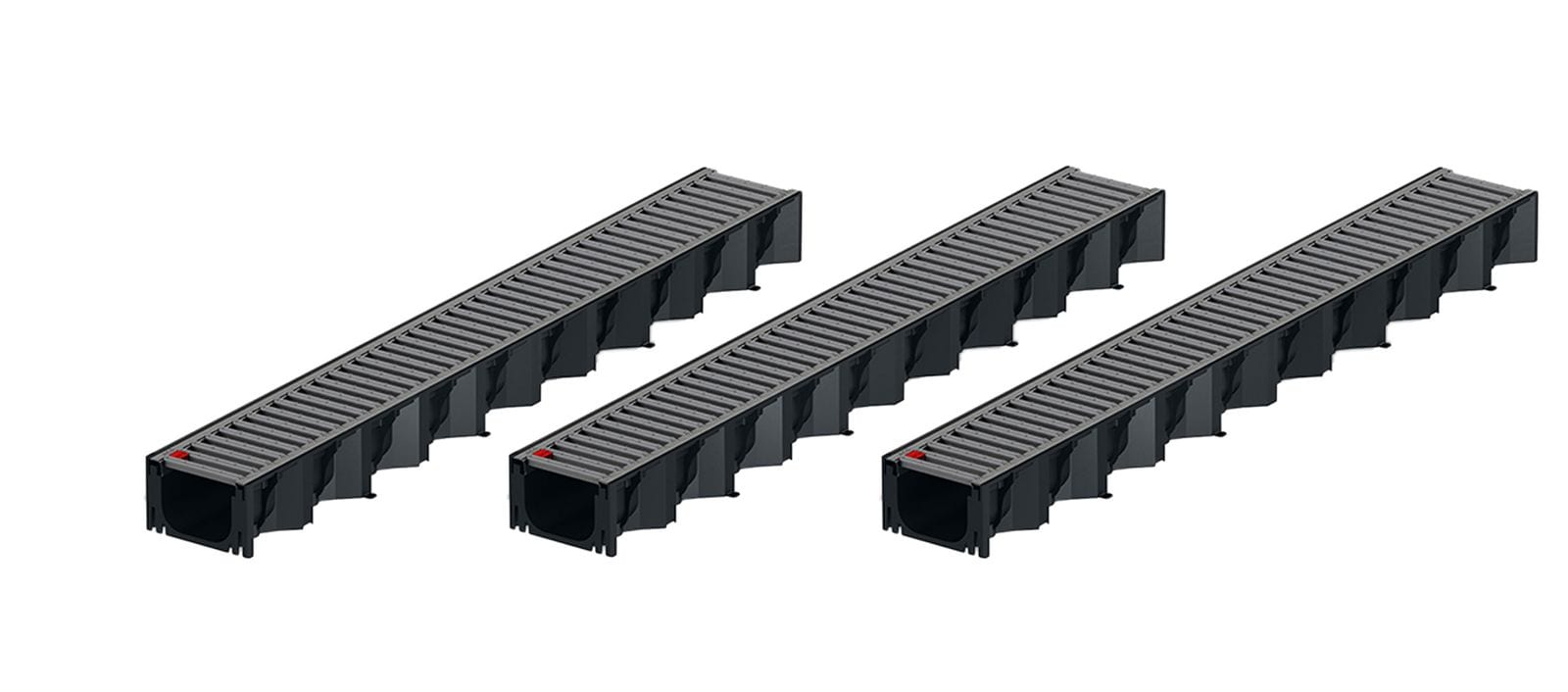 3x1m ACO Self&reg; Hexaline 2.0 Entw&auml;sserungsrinne mit Stegrost Edelstahl elektropoliert 