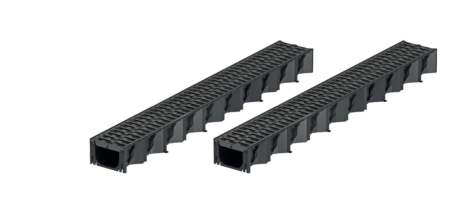 2x 1m ACO Self&reg; Hexaline 2.0 Entw&auml;sserungsrinne mit Stegrost Microgrip 