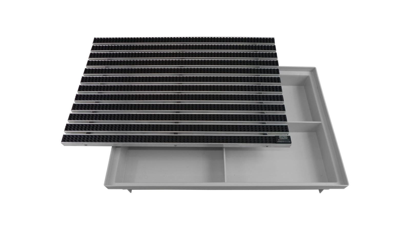 Emco Eingangsmatte DIPLOMAT + ACO Bodenwanne 75mm Kunststoff | 60x40cm | B&uuml;rsten Schwarz 