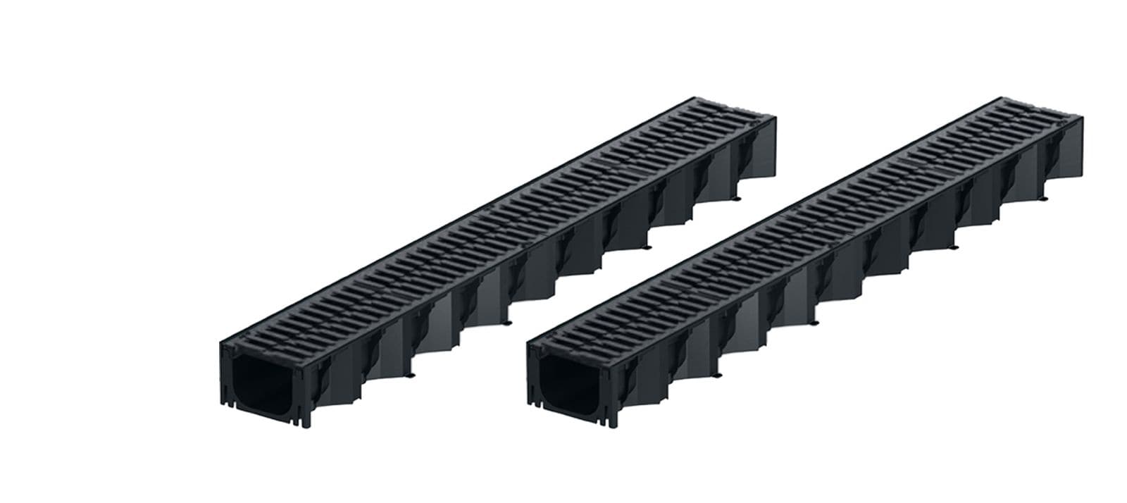 2x1m ACO Self&reg; Hexaline 2.0 Entw&auml;sserungsrinne mit 2 Gussrosten &aacute; 50cm 