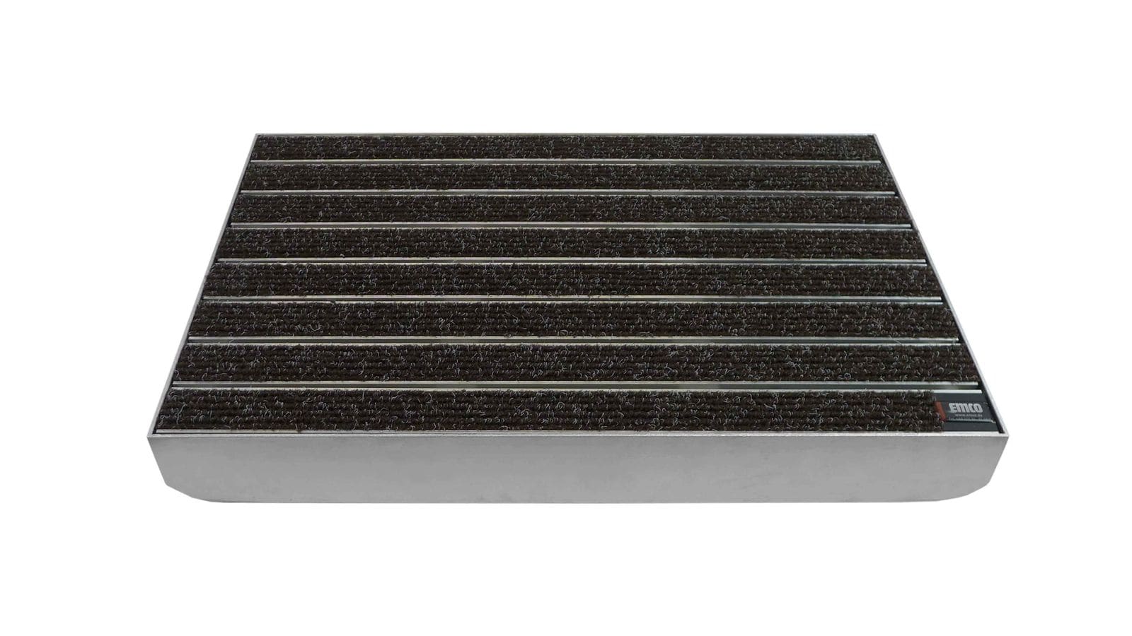 Emco Eingangsmatte DIPLOMAT + Bodenwanne 75mm Aluminium | 60x40cm | Large Rips Braun 