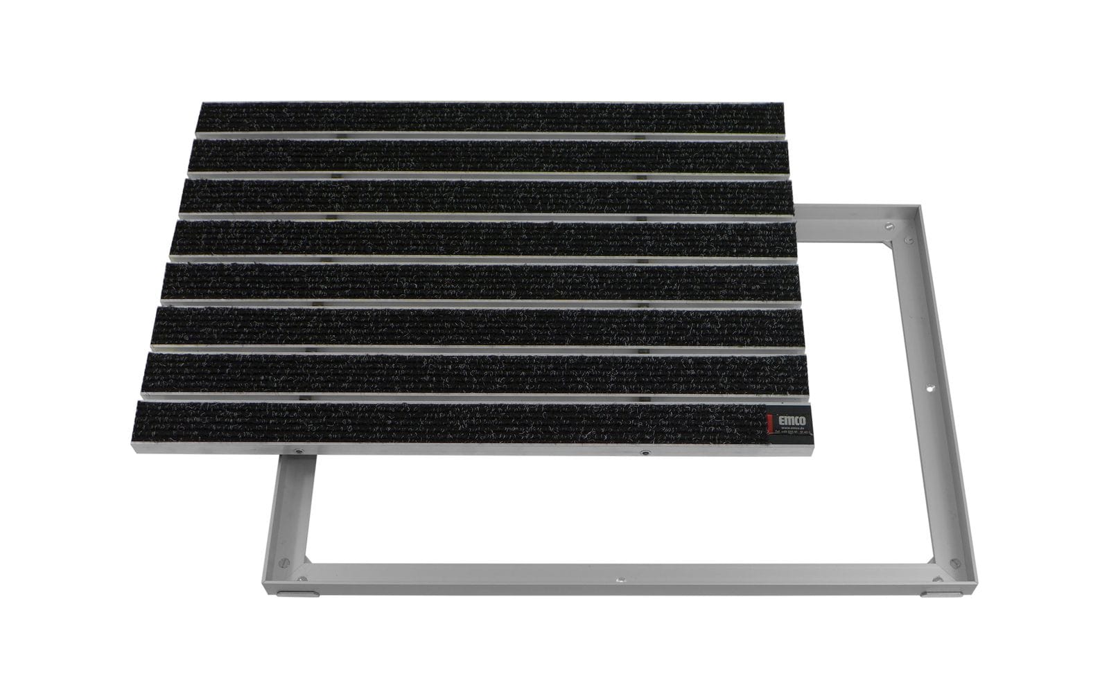 Emco Eingangsmatte DIPLOMAT + Rahmen 15mm Aluminium | 60x40cm | Large Rips Anthrazit 