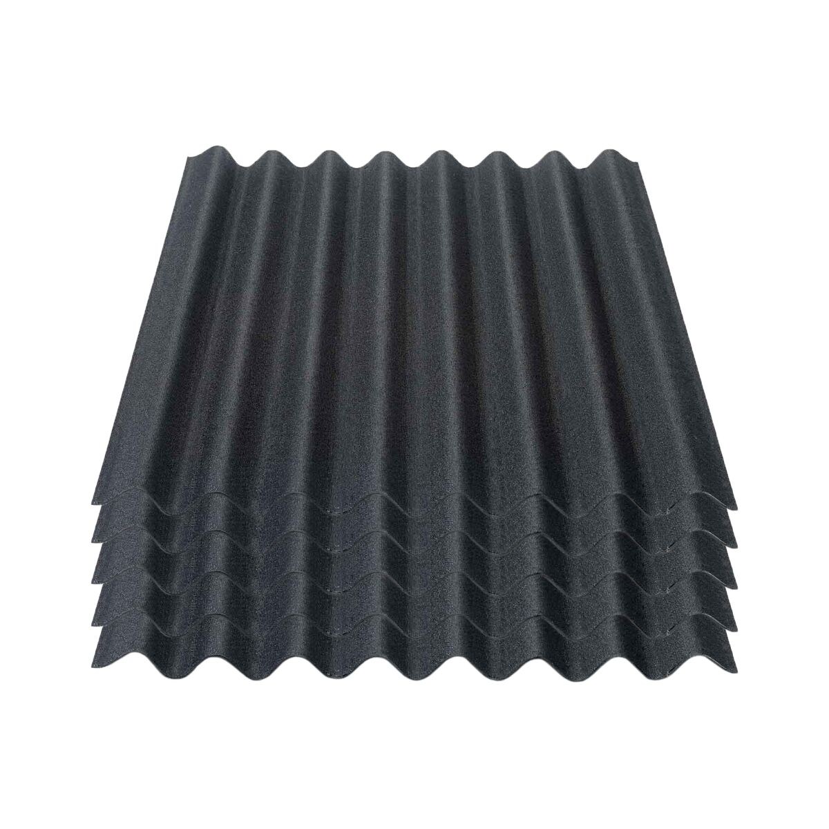 5er Pack Onduline® Easyline® Platte intensiv schwarz 1000 x 760 x 2,6 mm Profil 95/38