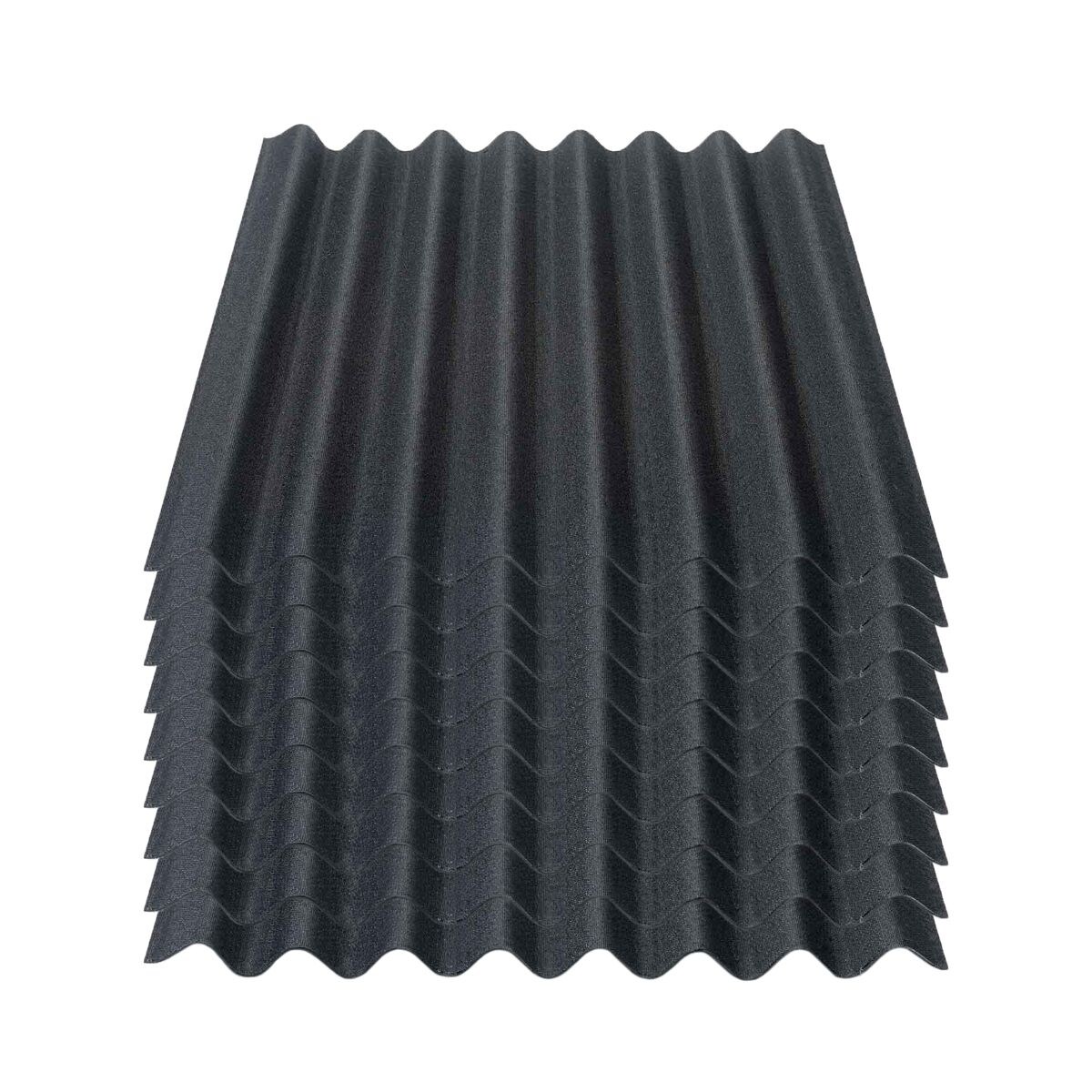 9er Pack Onduline® Easyline® Platte intensiv schwarz 1000 x 760 x 2,6 mm Profil 95/38