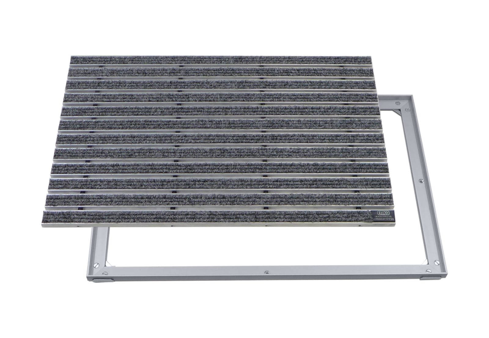 Emco Eingangsmatte DIPLOMAT + Rahmen 15mm Aluminium | 75x50cm | Rips Hellgrau 