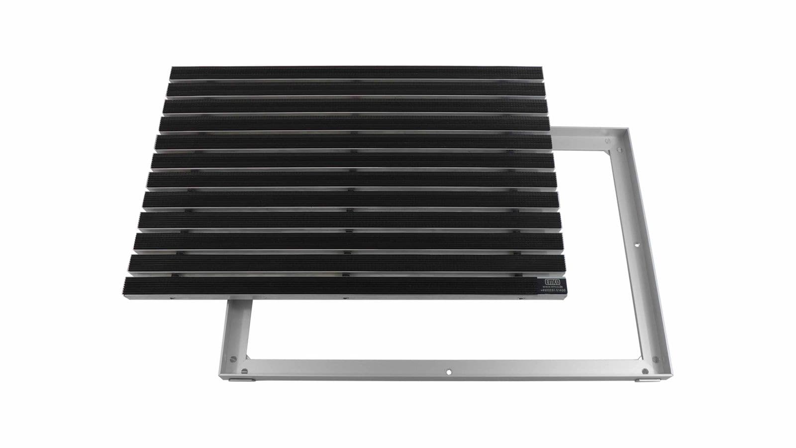 Emco Eingangsmatte DIPLOMAT + Rahmen 25mm Aluminium | 100x50cm | Gummi Schwarz 