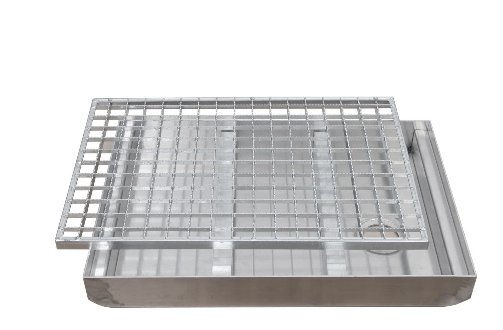 Gleitschutz Gitterrost MW 30/30 mit Emco ALU Bodenwanne 1000x500mm 