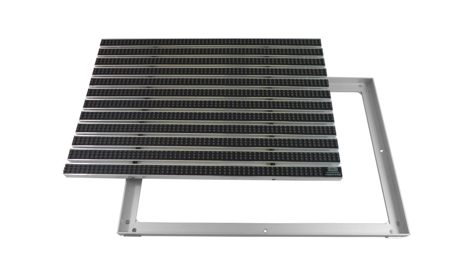 Emco Eingangsmatte DIPLOMAT + Rahmen 25mm Aluminium | 60x40cm | B&uuml;rsten Grau 