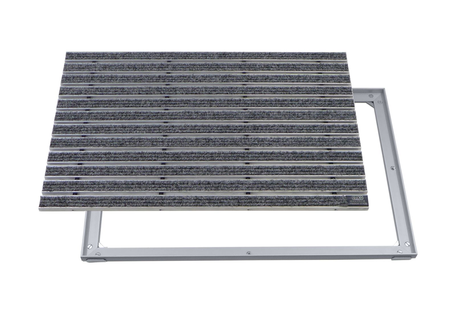Emco Eingangsmatte DIPLOMAT + Rahmen 15mm Aluminium | 80x50cm | Rips Hellgrau 
