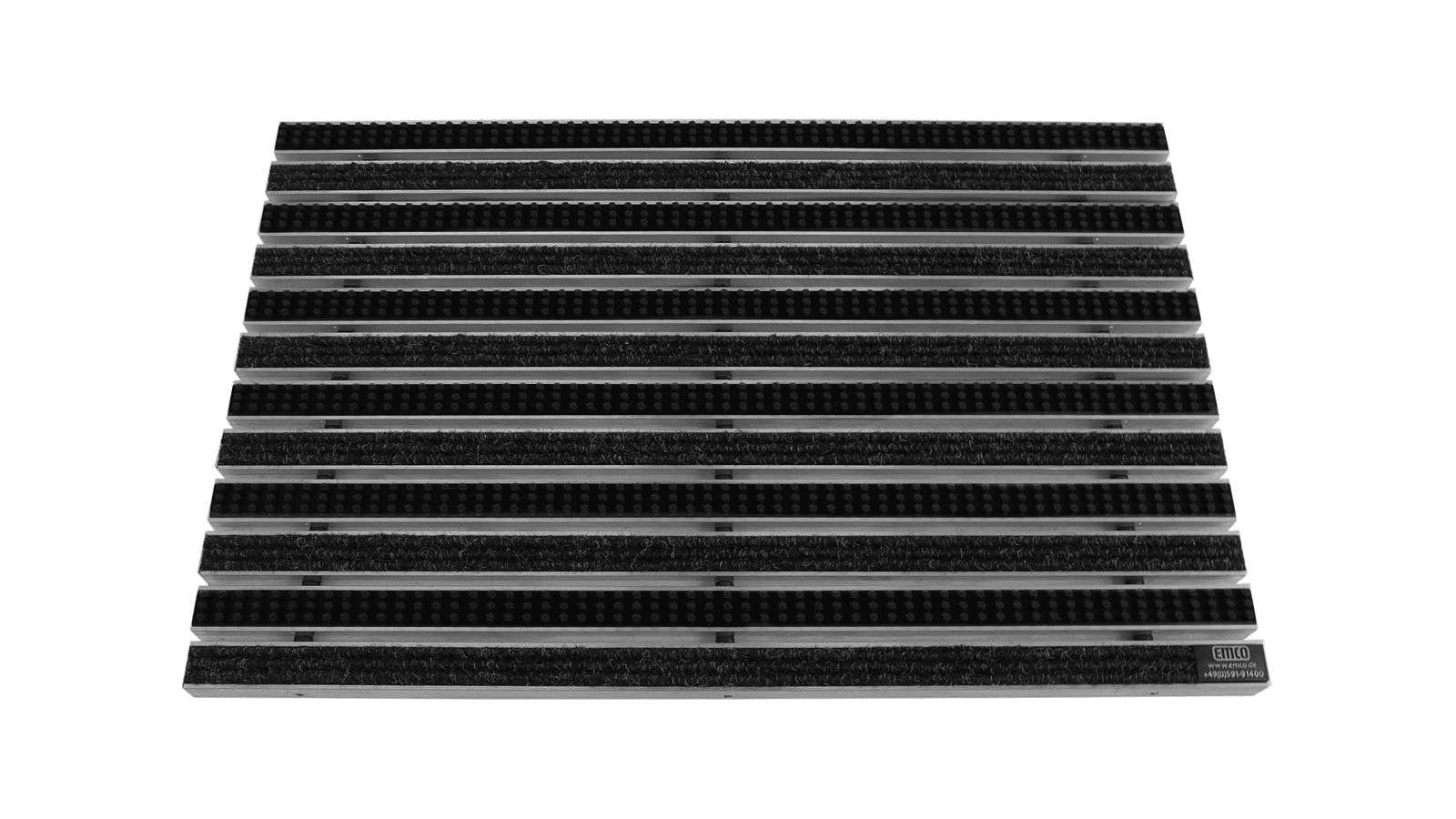 Emco Eingangsmatte DIPLOMAT 22mm | 75x50cm | Rips Anthrazit + B&uuml;rsten Schwarz 