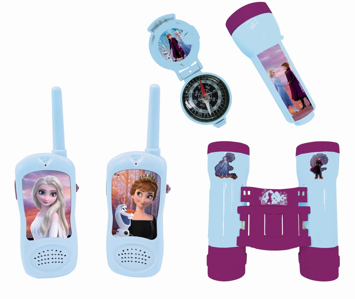 Lexibook Disney Frozen Die Eisk&ouml;nigin Abenteuerset mit 2  Walkie Talkies, Fernglas, Taschenlampe und Kompass 