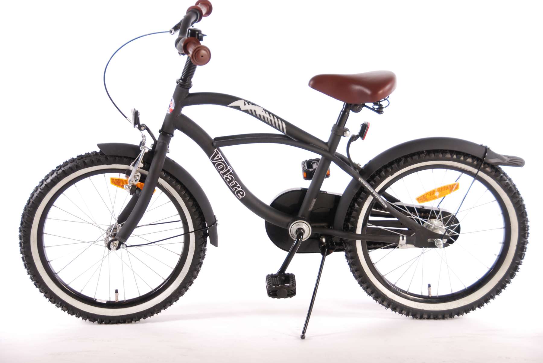Volare Kinderfahrrad Black Cruiser f&uuml;r Jungen 18 Zoll Kinderrad in Schwarz 