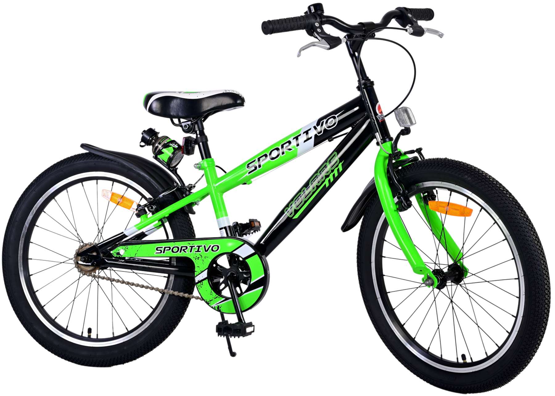 Volare Kinderfahrrad Sportivo f&uuml;r Jungen 20 Zoll Kinderrad in Schwarz/Gr&uuml;n 