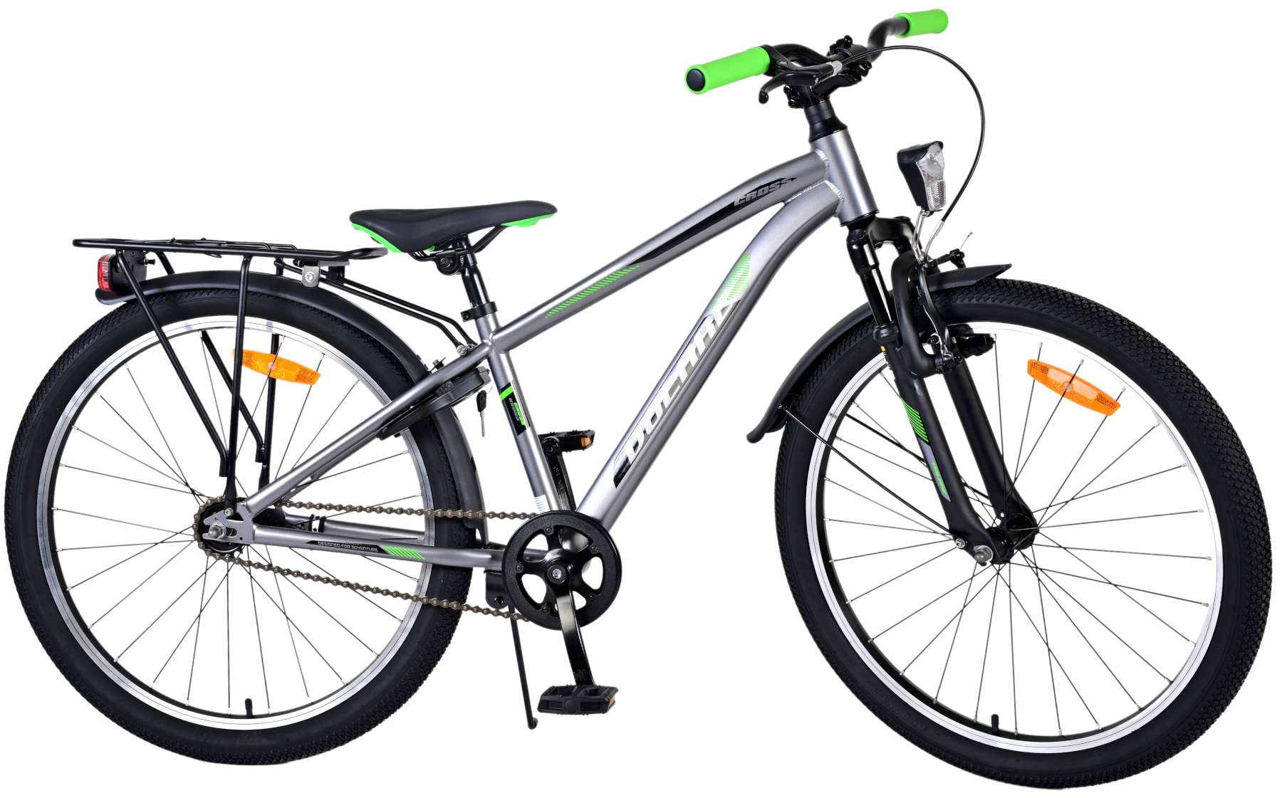 Volare Kinderfahrrad Cross f&uuml;r Jungen 24 Zoll Kinderrad in Dunkelgrau 