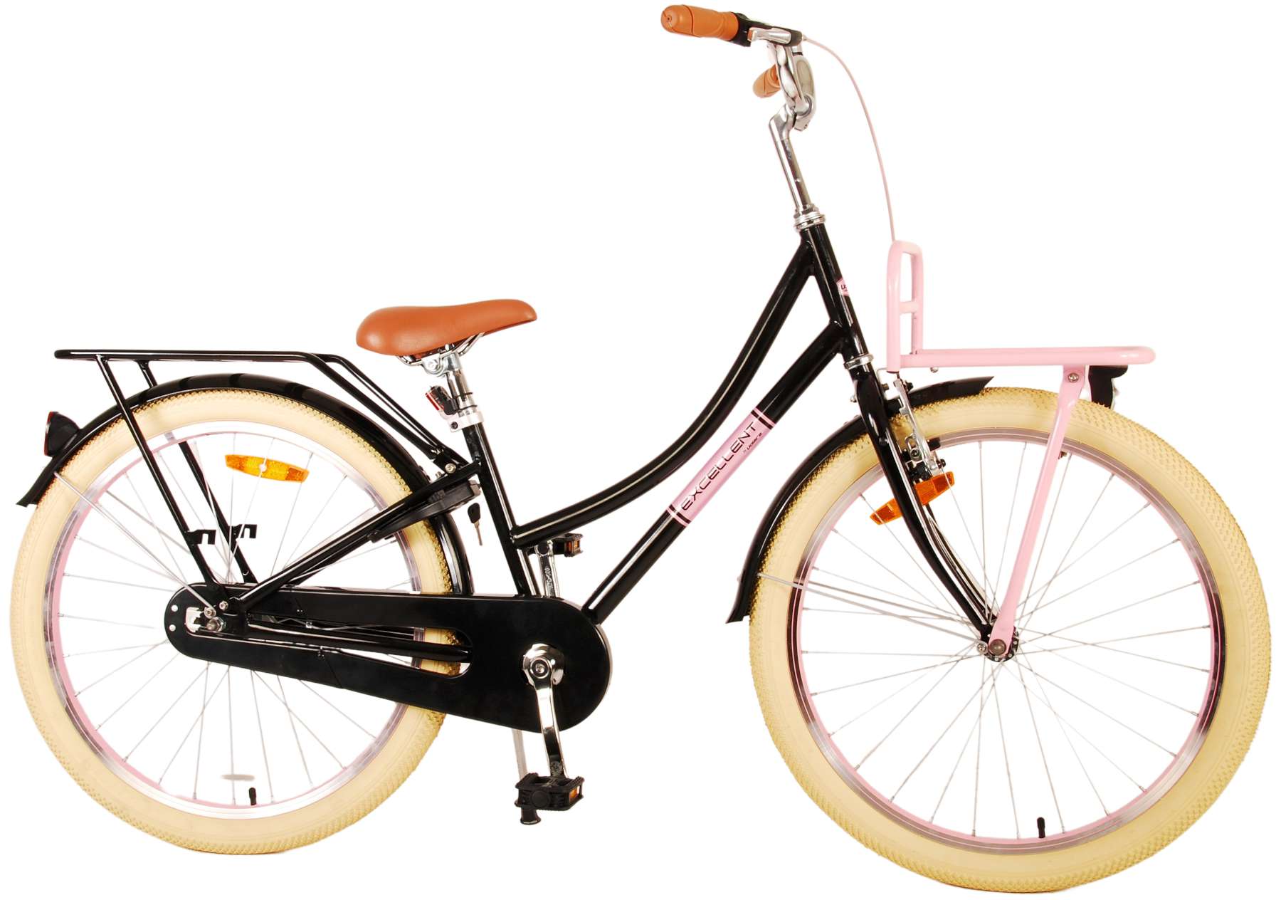 Volare Kinderfahrrad Excellent Fahrrad f&uuml;r M&auml;dchen 24 Zoll Kinderrad Schwarz 