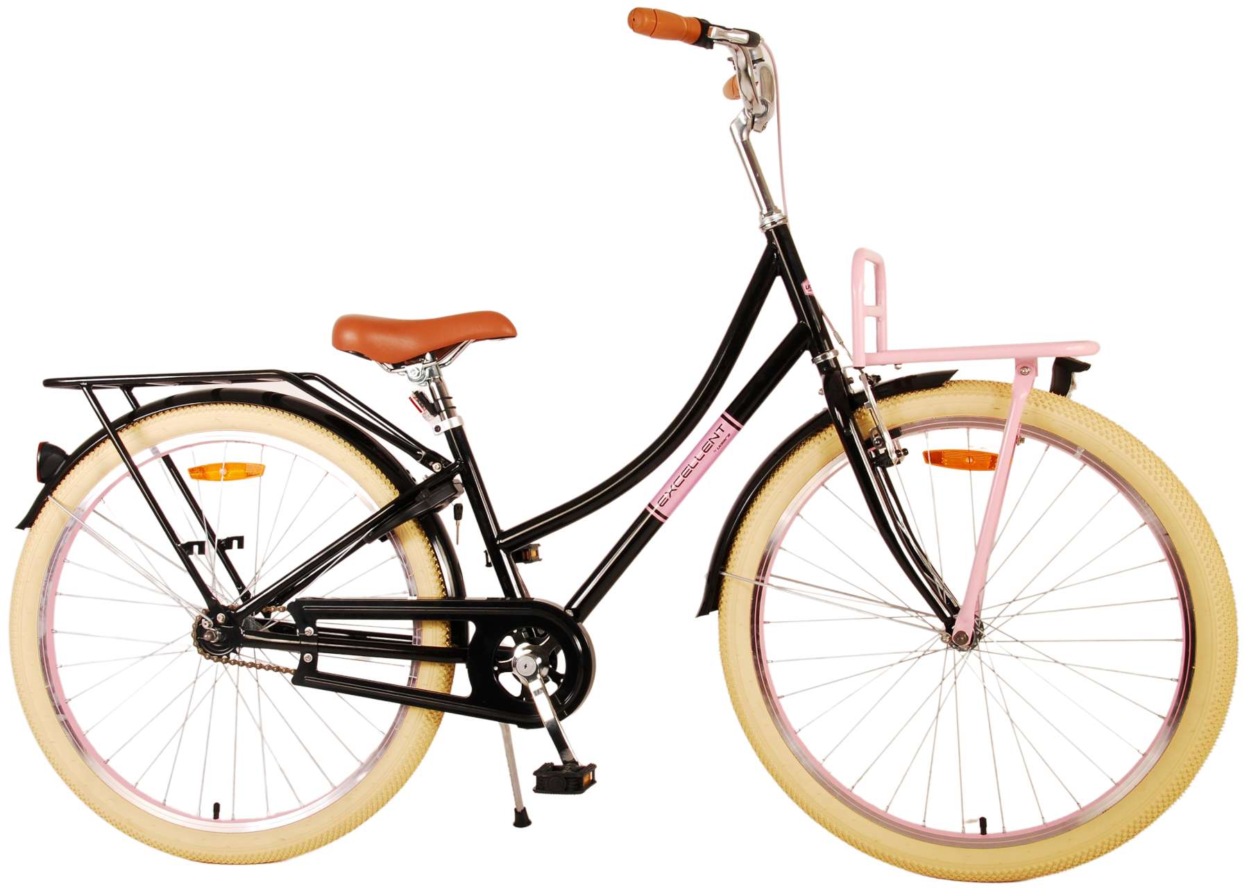 Volare Kinderfahrrad Excellent Fahrrad f&uuml;r M&auml;dchen 26 Zoll Kinderrad Schwarz 